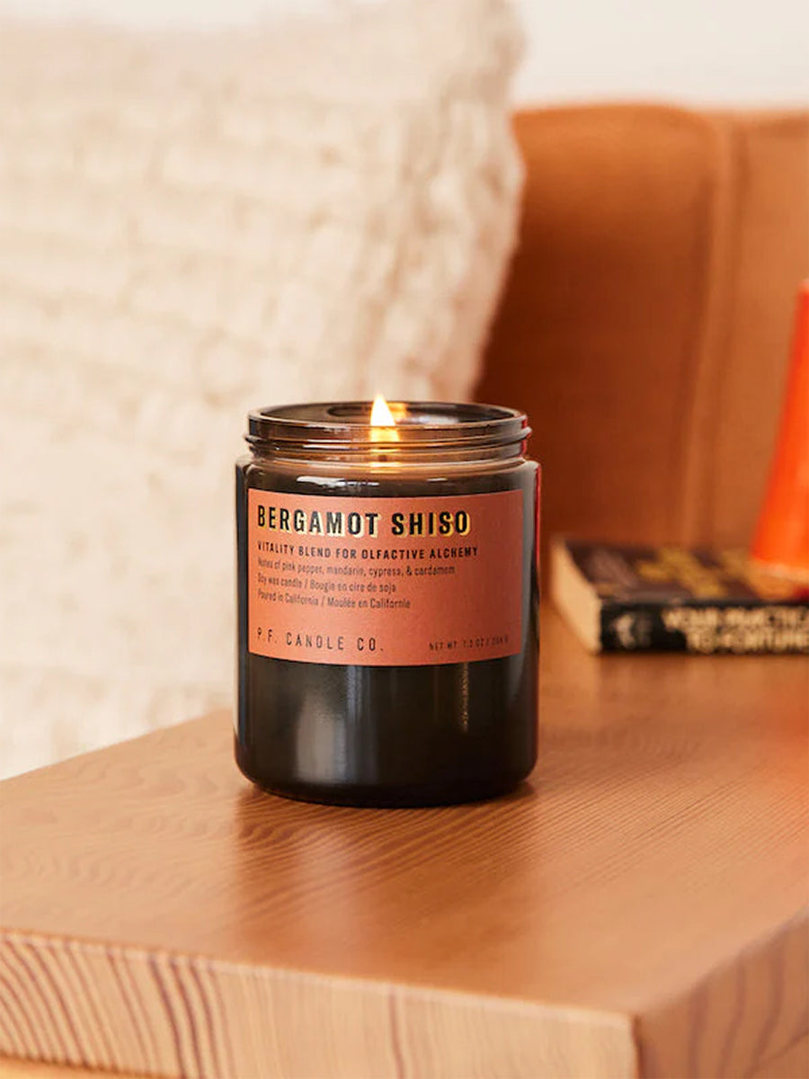 P.F. Candle Co 7.2oz Alchemy Candle - Bergamot & Shiso Scent | Hand-Poured Soy Wax Candle for Home, Office & Relaxation | Aromatherapy & Stress Relief Gift Idea