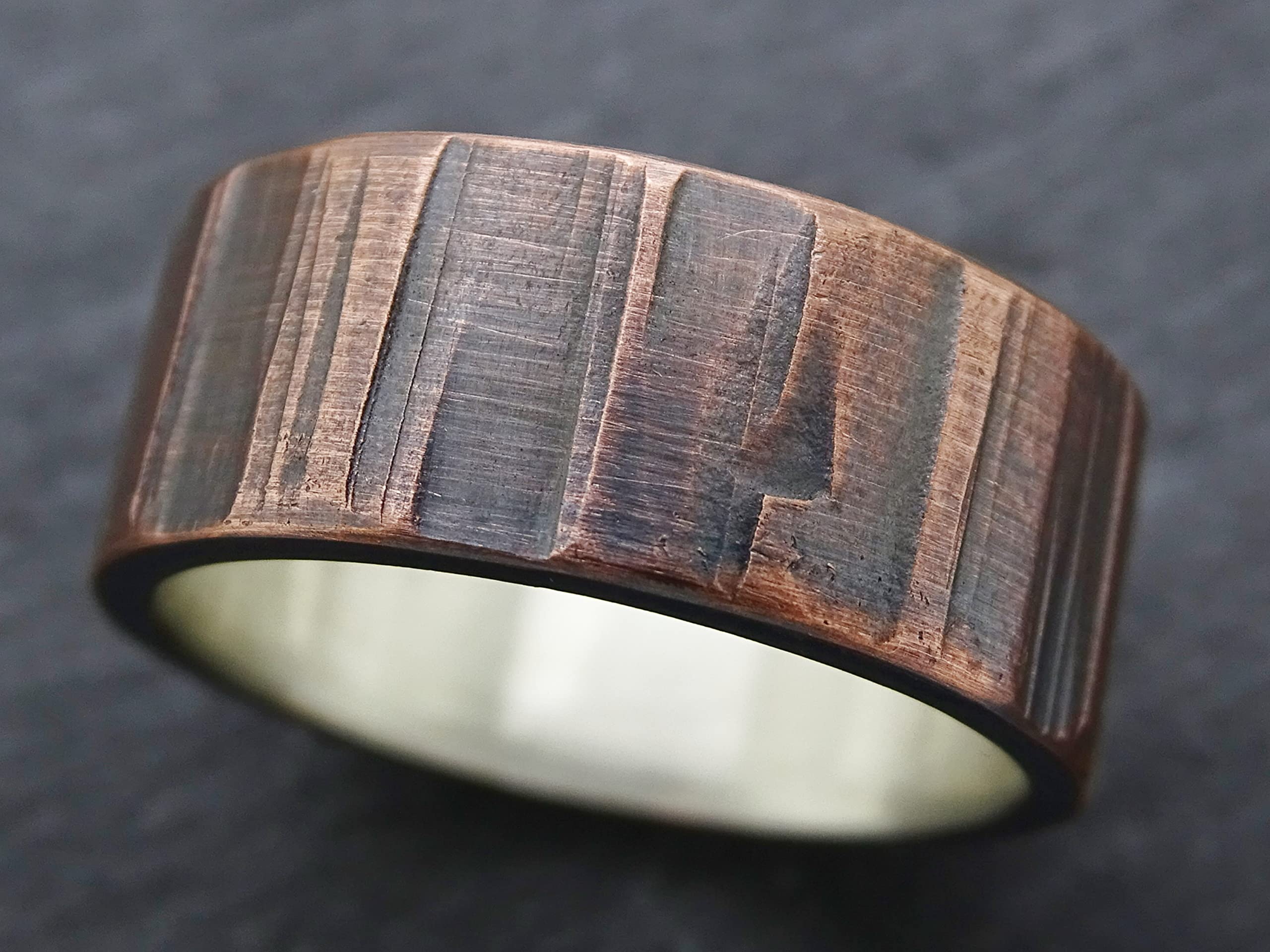Men's Copper Wedding Ring - Rustic Mixed Metal Viking Band, Celtic Design Unique Anniversary Gift for Him - Perfect for Weddings, Engagements & Special Occasions