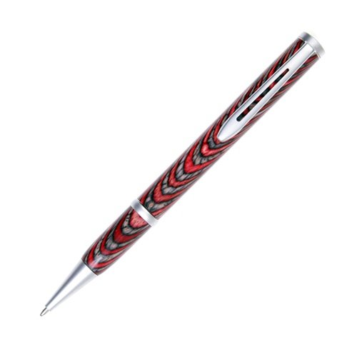 Lanier Pens Longwood Twist Pen - Brushed Satin Finish - Night Fire Color Grain - Premium Wooden Ballpoint Pen for Office, Gift & Business Writing
