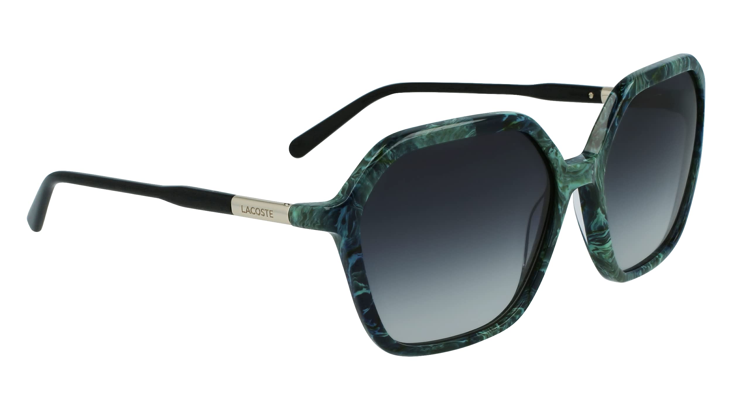 Lacoste Women's L962s Square Sunglasses - UV Protection, Polarized, Fashionable & Lightweight for Outdoor Activities, Driving, and Beach Wear