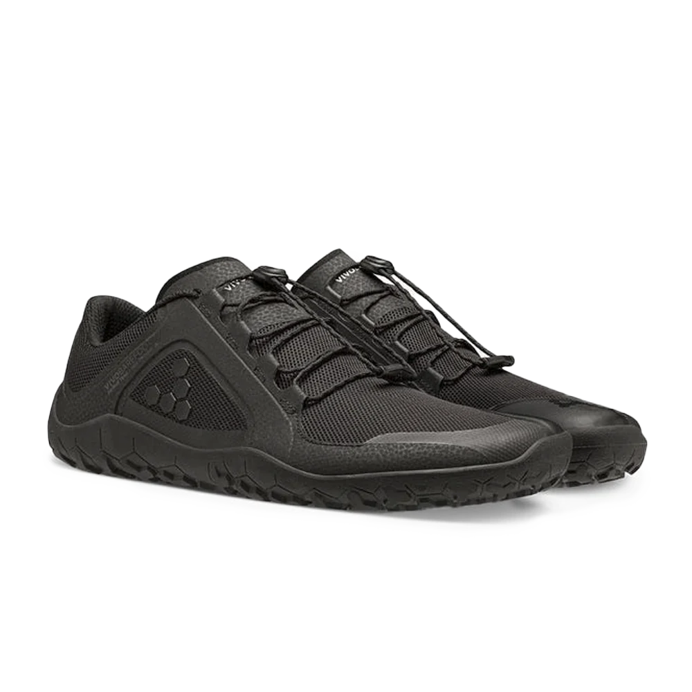 Vivobarefoot Primus Trail II FG Men's Barefoot Shoes - Obsidian Color | Lightweight & Flexible for Trail Running, Hiking & Outdoor Adventures
