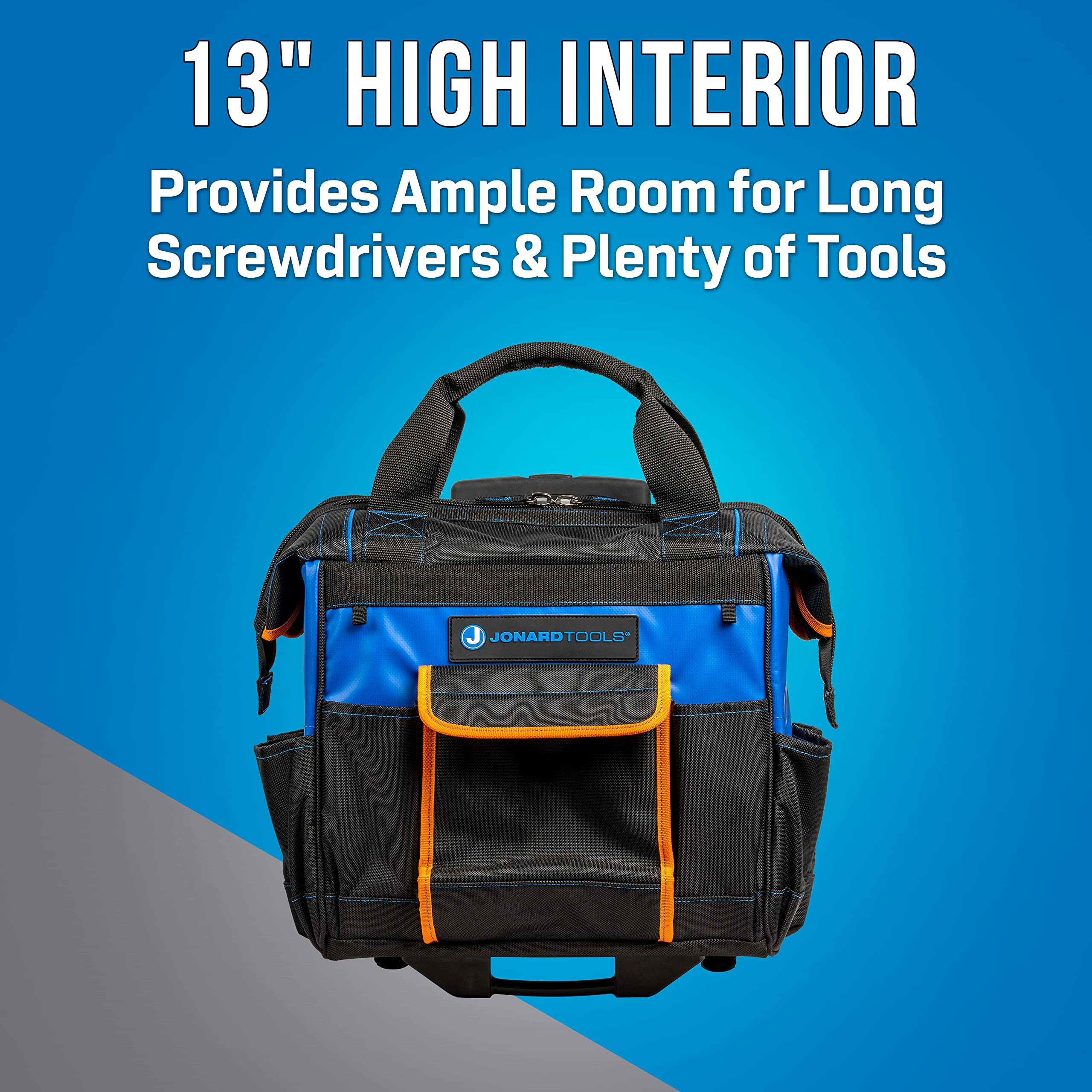 Jonard Tools RTB-18 Professional Rolling Tool Bag with 18 Pockets - 16