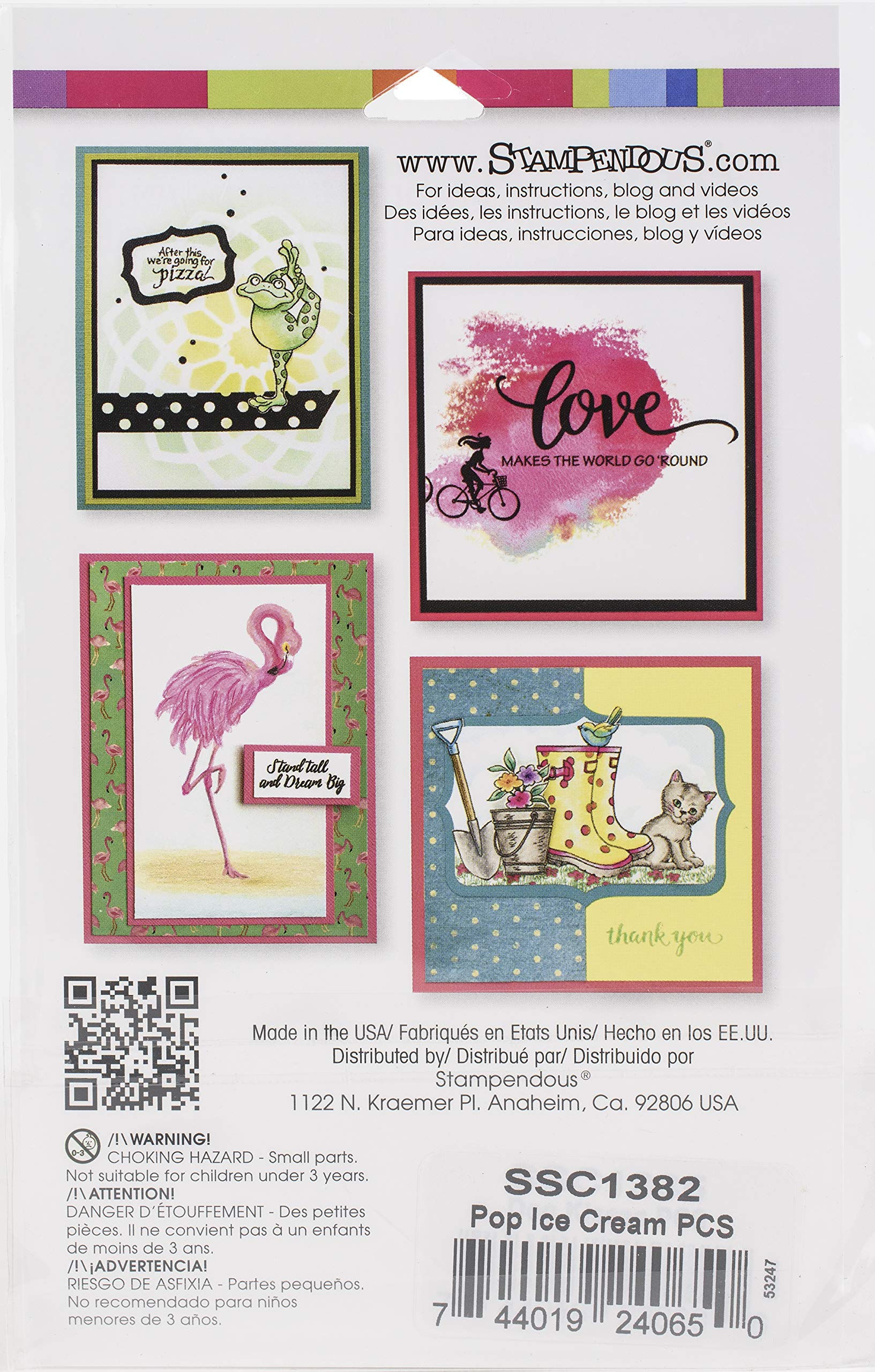 Stampendous Clear Stamps STAMPND CR - Pop Ice Cream Design for Scrapbooking, Card Making & DIY Crafts | Perfect for Birthday Cards, Party Invitations & Home Decor Projects