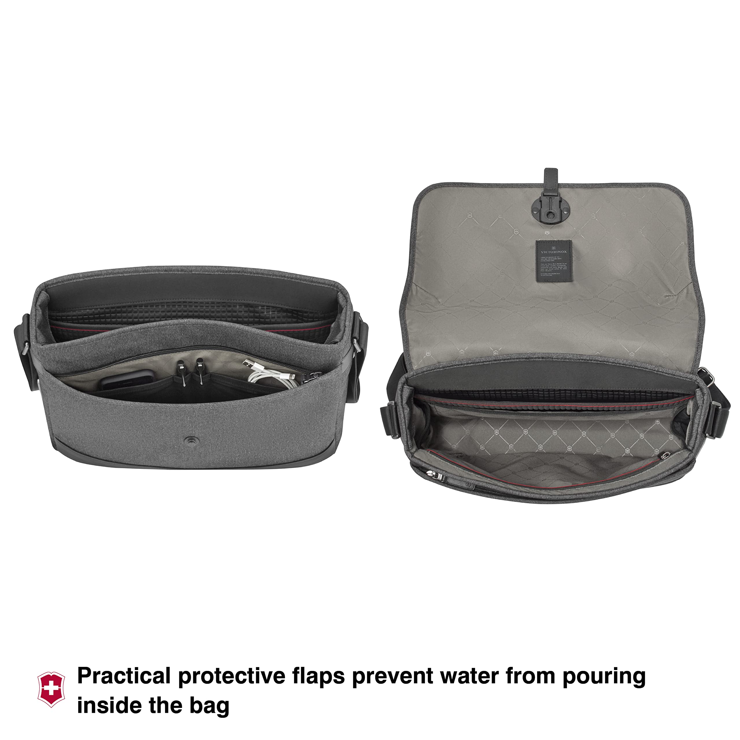 Victorinox Architecture Urban2 Messenger Bag - Stylish & Durable Laptop & Tablet Shoulder Bag for Work & Travel - 13L Gray - Perfect for Business Professionals & Commuters