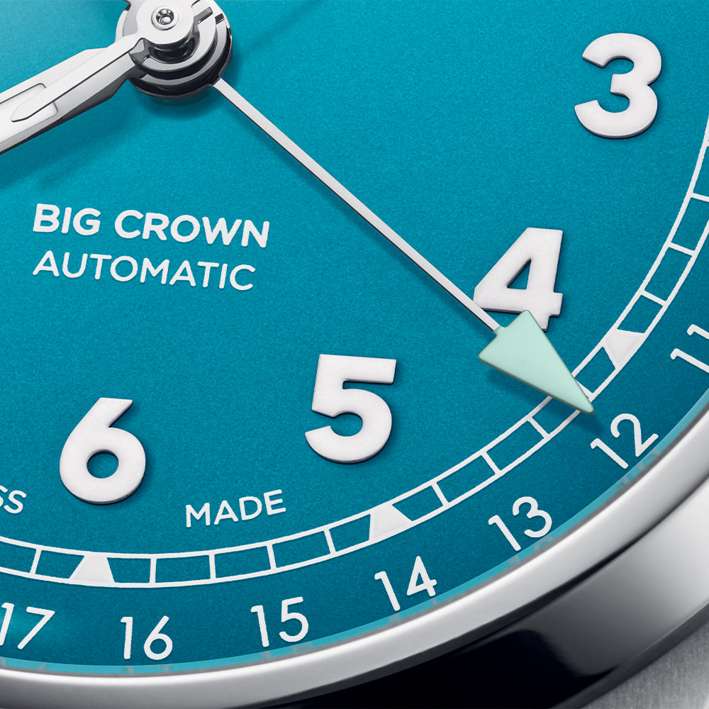 Big Crown Pointer Date 40mm Blue Dial Stainless Steel Bracelet Watch - Perfect for Business, Casual & Outdoor Activities