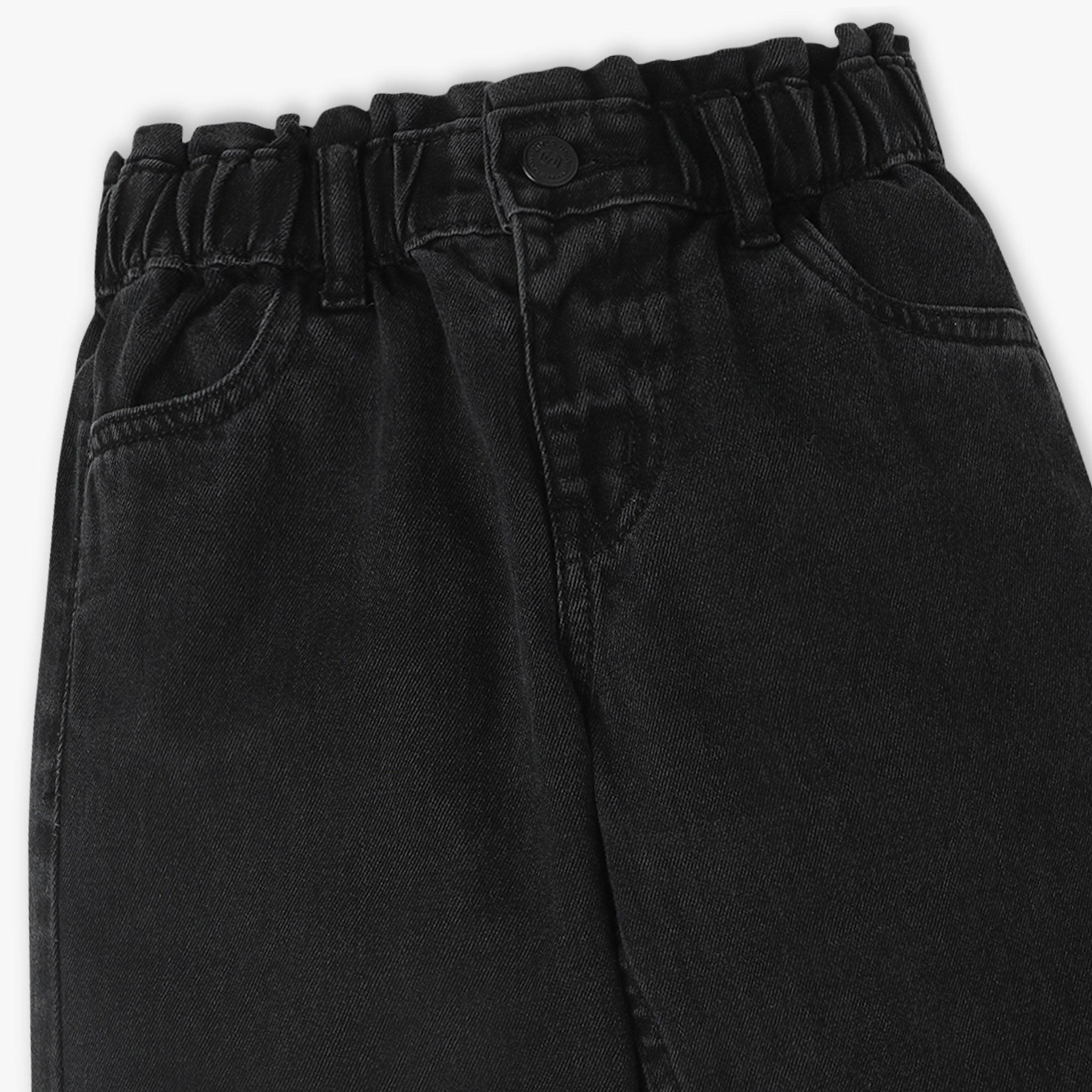 Classic Girls Mid Wash Slouch Fit Stretch Denim Jeans with Elastic Waistband - Comfortable & Stylish for School, Play & Everyday Wear