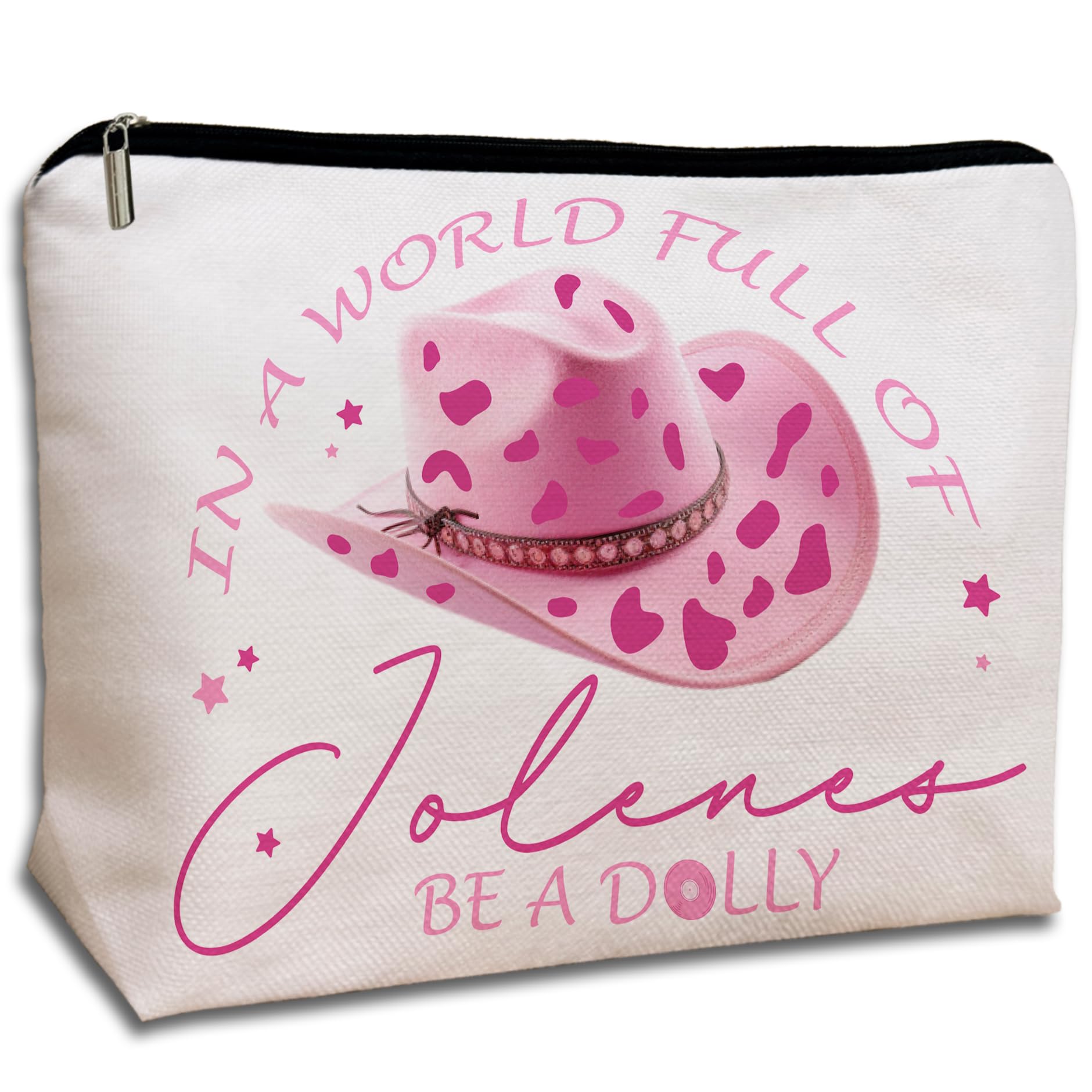 Pink Dolly Inspired Music Lover Gift Set - Western Hat, Costume Bag & Makeup Pouch for Women - Perfect Gift for Sister, Daughter, Friends (Graduation, Birthday, Christmas, Halloween) - Great for Concerts, Cosplay & Music Festivals