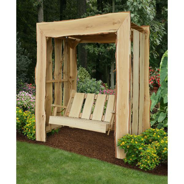 A & L Furniture Appalachian Arbor with Timberland Swing and Rope - Perfect for Backyard, Garden, and Outdoor Relaxation