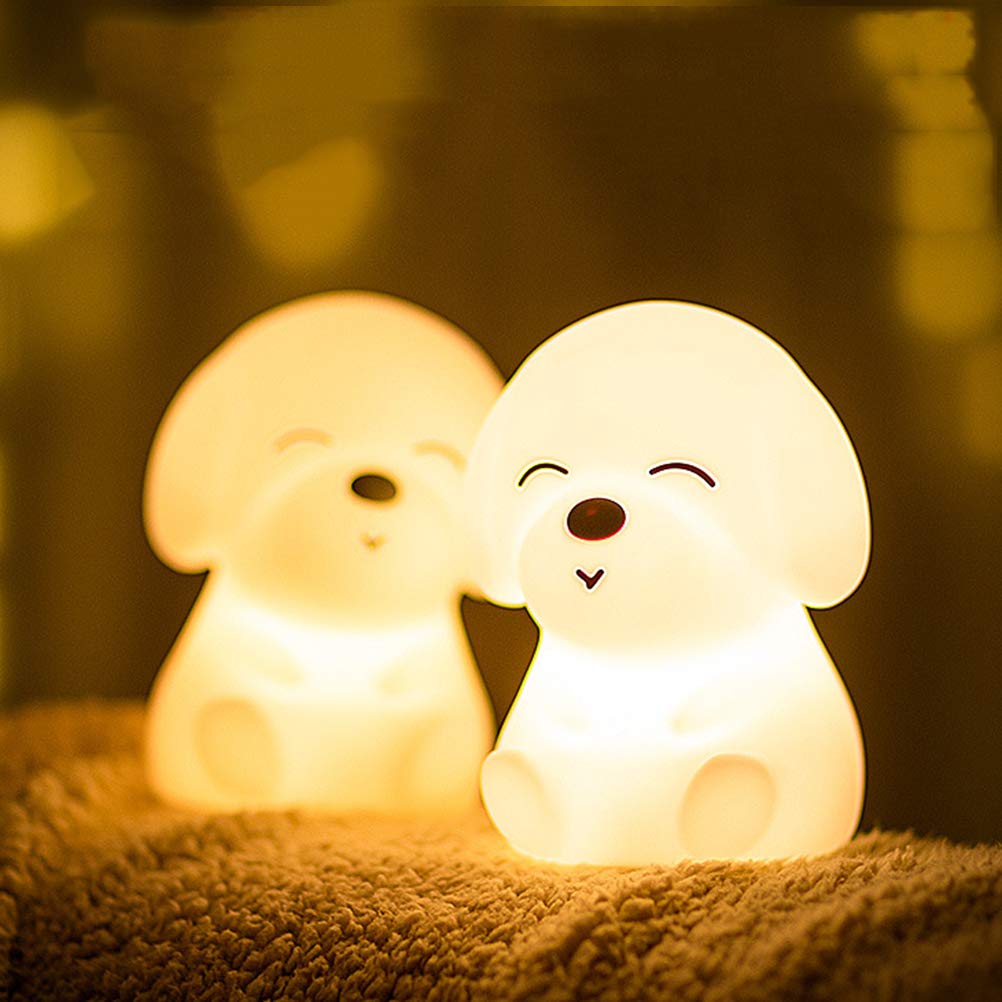 Uonlytech LED Night Light for Kids - Color Changing Puppy Night Light, Cute Animal Nursery Lamp, Cartoon Dog Light for Baby & Toddler - Perfect for Bedrooms, Nurseries, and Kids' Rooms (White)