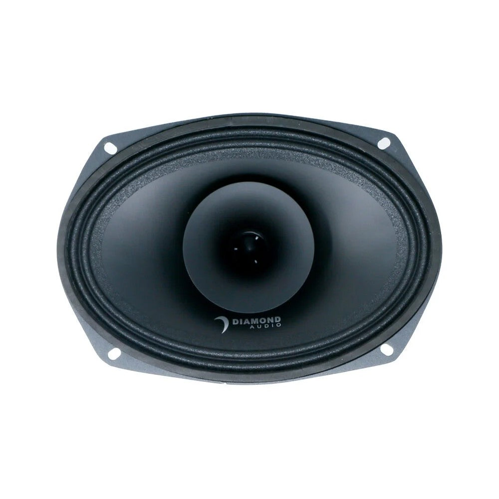 Diamond Audio MP694 300W Peak (150W RMS) 6x9 Motorsport Series Pro Full Range Car Speakers with Compression Horn - Pair for Enhanced In-Car Audio Performance