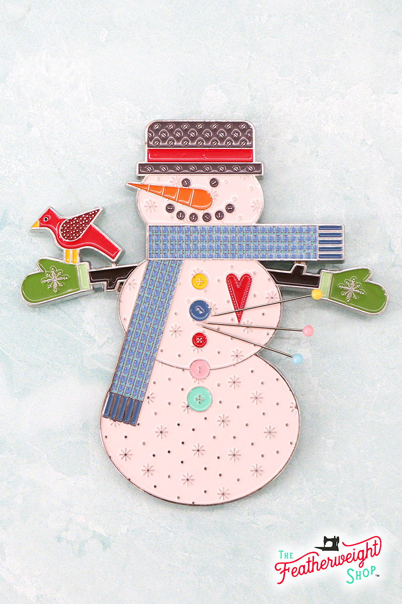 Lori Holt Let's Make a Snowman Needle Minder - Magnetic Needle Holder for Quilting, Sewing & Embroidery Projects - Perfect for Crafters & DIY Enthusiasts