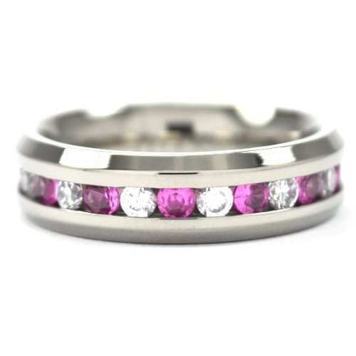 6mm Titanium Eternity Wedding Band for Women with Tourmaline Gemstones - Elegant Jewelry for Anniversaries, Engagements & Special Occasions