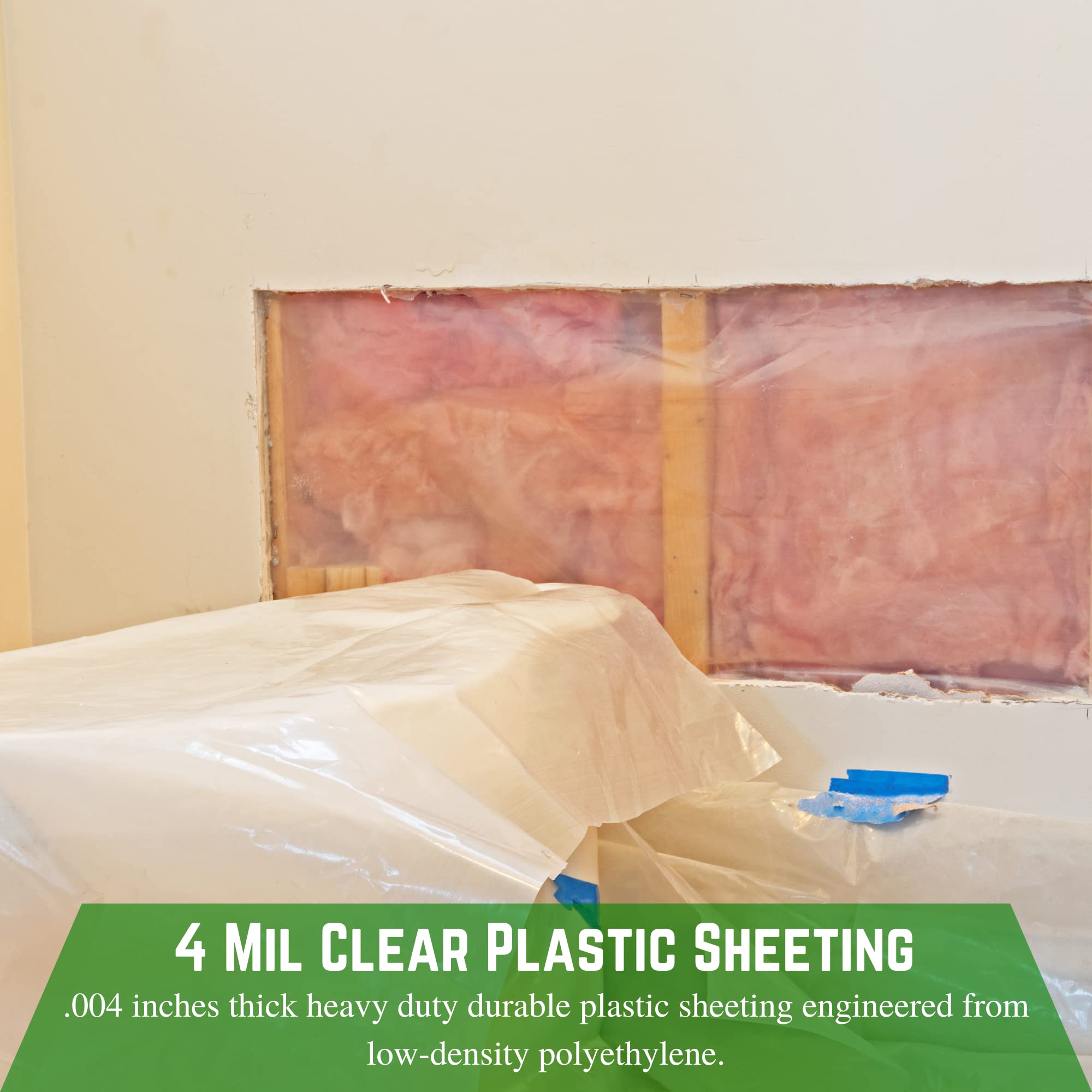 Farm Plastic Supply - Clear 4 mil Plastic Sheeting (12' x 100') - Heavy Duty Polyethylene Film for Crawl Space Vapor Barrier, Construction Drop Cloth, Greenhouse Cover & Concrete Protection | Durable Waterproof Covering for DIY Projects