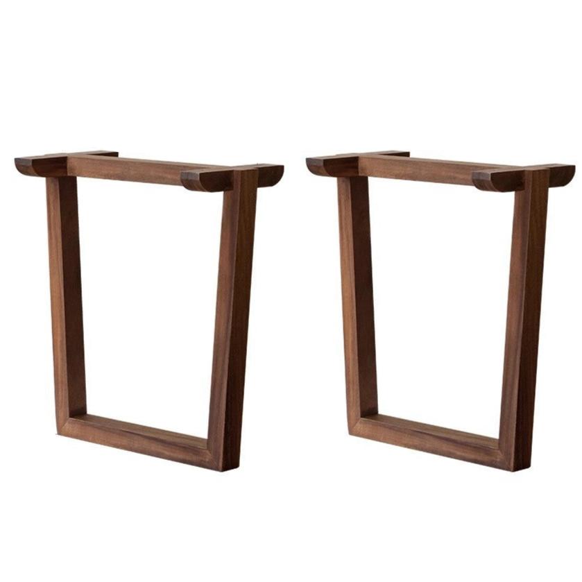 Premium Black Walnut & Ash Solid Wood Table Legs with Metal & Acrylic Accents - Sturdy Modern Furniture Legs for Dining Tables, Desks, and DIY Projects