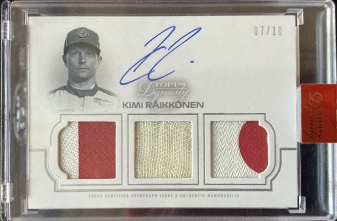 2020 Topps Dynasty F1 Kimi Raikkonen Triple Relic Autograph Card #TRA KR - Rare Collectible for F1 Fans, Sports Memorabilia Display & Racing Enthusiast Gifts