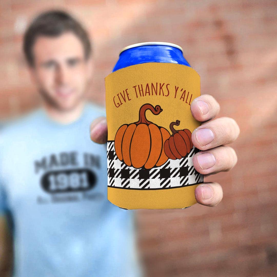 96-Pack Fall Party Supplies - Thanksgiving Can Coolers & Coolies in White | Perfect for Autumn Gatherings, BBQs, and Outdoor Events