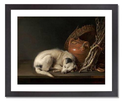 Gerrit Dou Dog at Rest Painting - Dutch Golden Age Art Reproduction - Perfect for Home Decor, Office & Art Collections