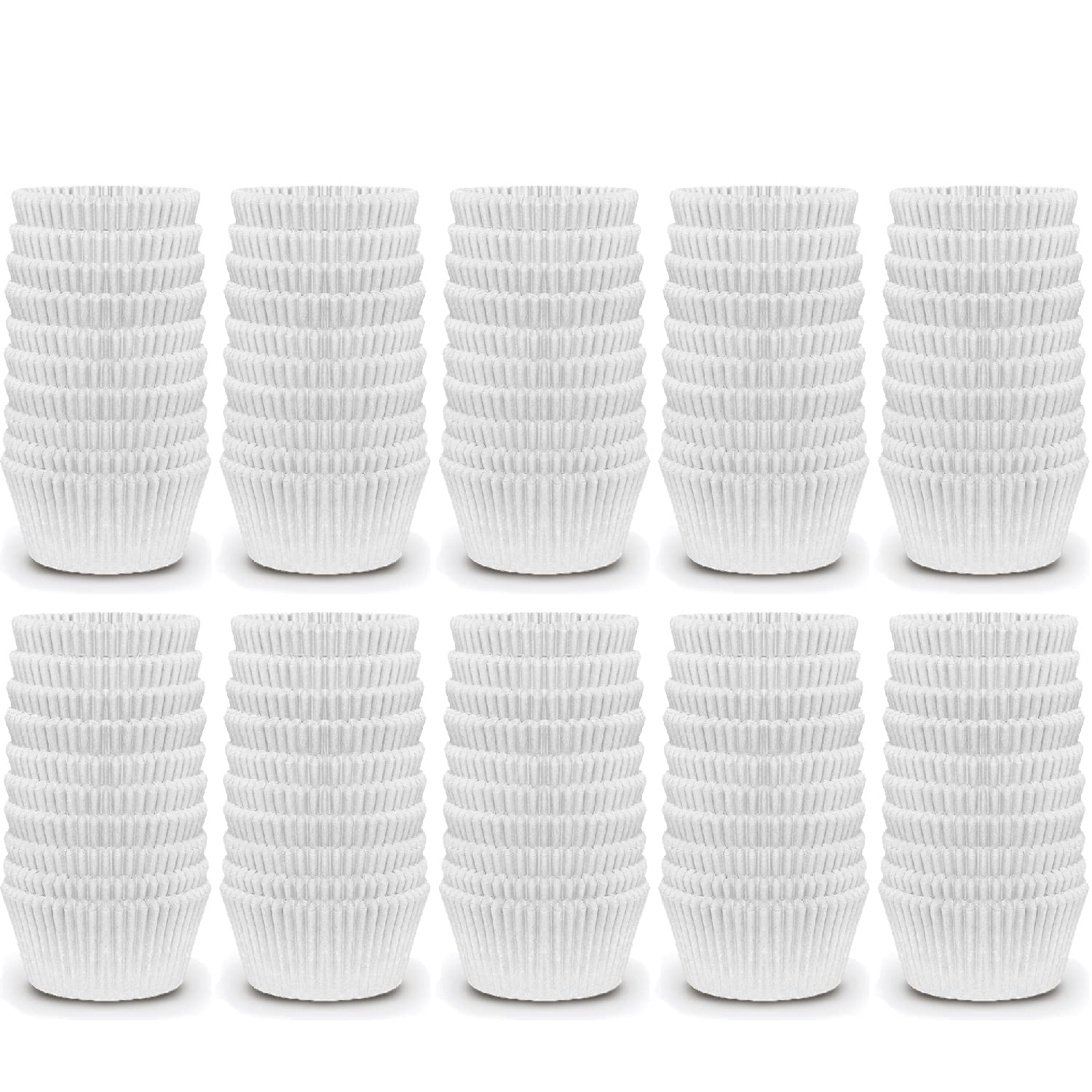 NextClimb Jumbo Cupcake Liners - Extra Thick White Disposable Baking Cups, 2000-Pack | Food Grade, Odor-Free Parchment Muffin Wrappers for Perfect Cupcakes & Muffins - Ideal for Home Baking, Party Treats & Commercial Bakeries