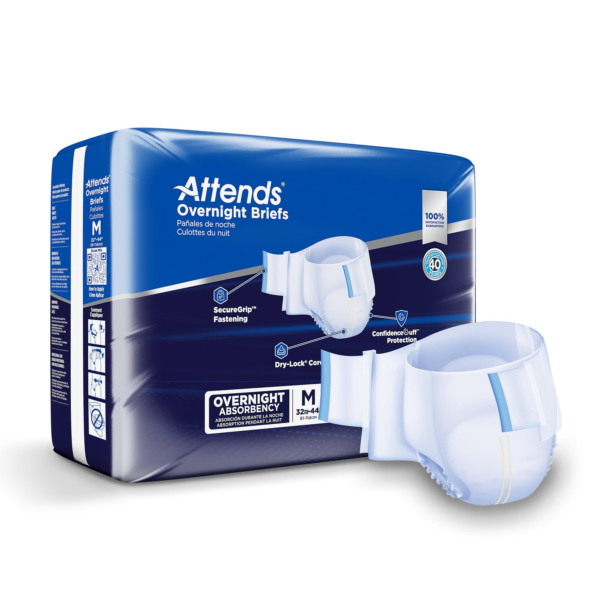 Attends Overnight Disposable Briefs for Adults - Medium (32
