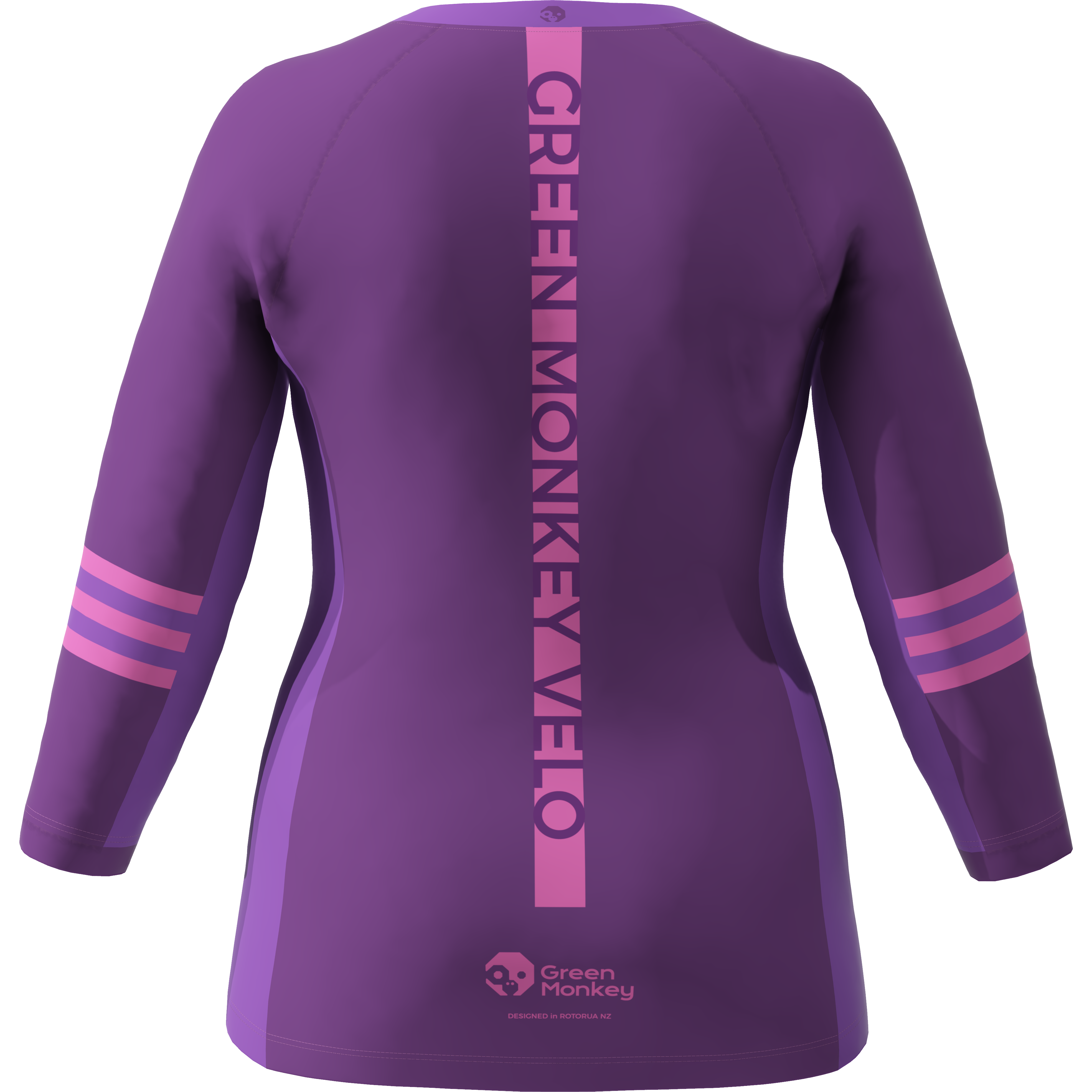 Green Monkey Women's Purple 3/4 Sleeve Trail Running Jersey - Lightweight & Breathable Cycling Shirt for Hiking, Mountain Biking & Outdoor Adventures
