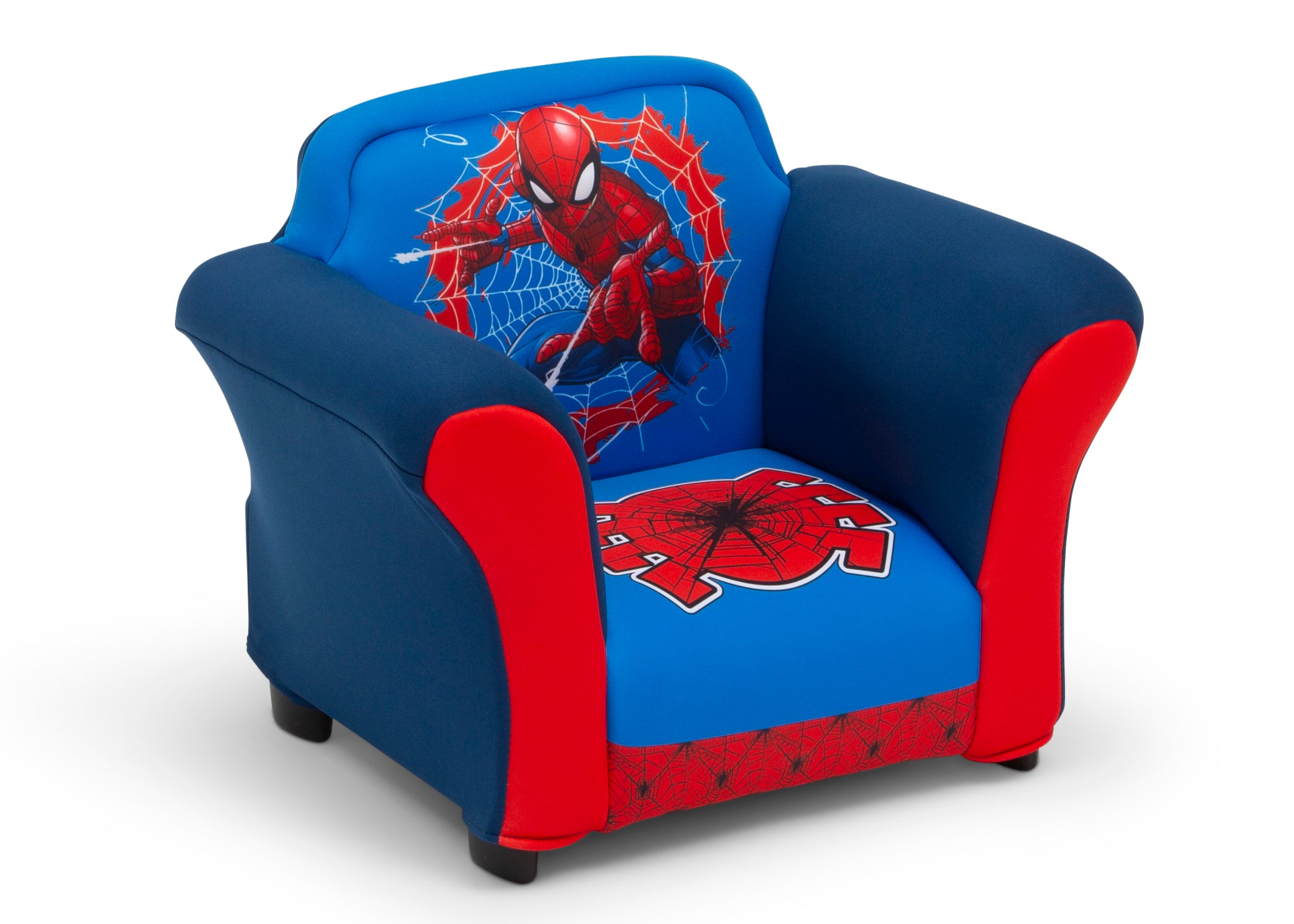 Spider Man Upholstered Chair with Sculpted Plastic Frame - Kids Gaming Chair for Superhero Fans - Perfect for Bedroom, Playroom & Movie Nights