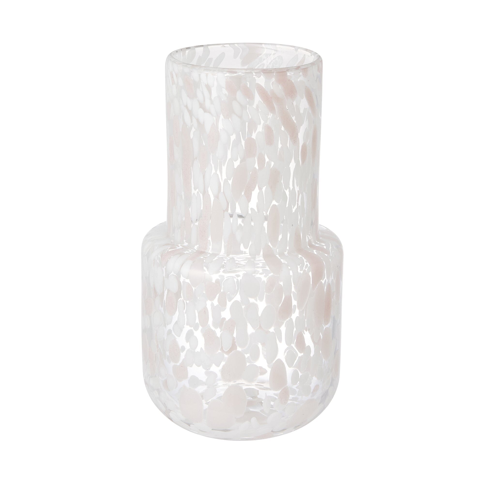 Dot Pattern Flower Vase - Light Pink Ceramic Home Decor for Living Room, Bedroom, Wedding Centerpiece & Gift Idea