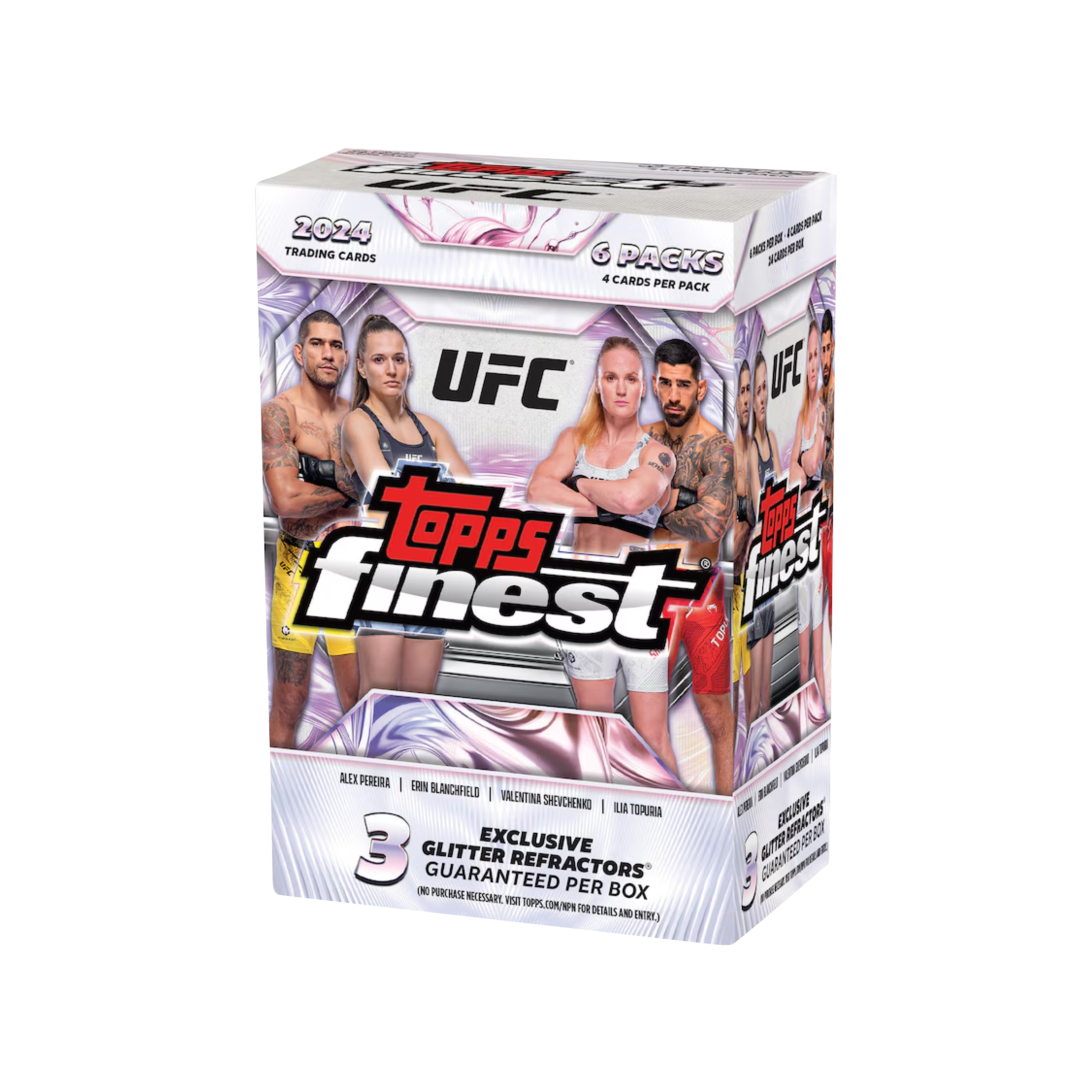 Topps Finest UFC 2024 Trading Cards Value Box - Collectible Sports Cards for UFC Fans & Fight Night Events