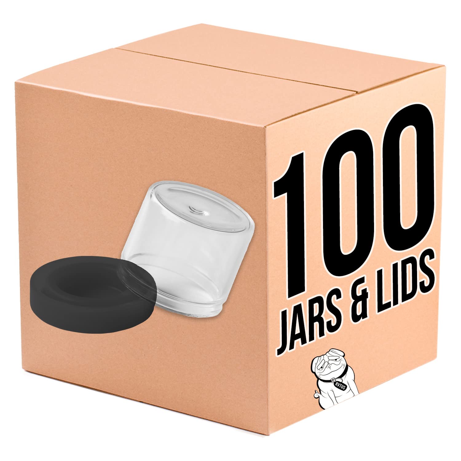 100-Pack 6ml Round Glass Jars with Silicone Lids - Airtight Concentrate Containers for Essential Oils, Waxes, Balms & Cosmetics Storage - Perfect for DIY Beauty Products, Travel Kits & Home Organization (Black)