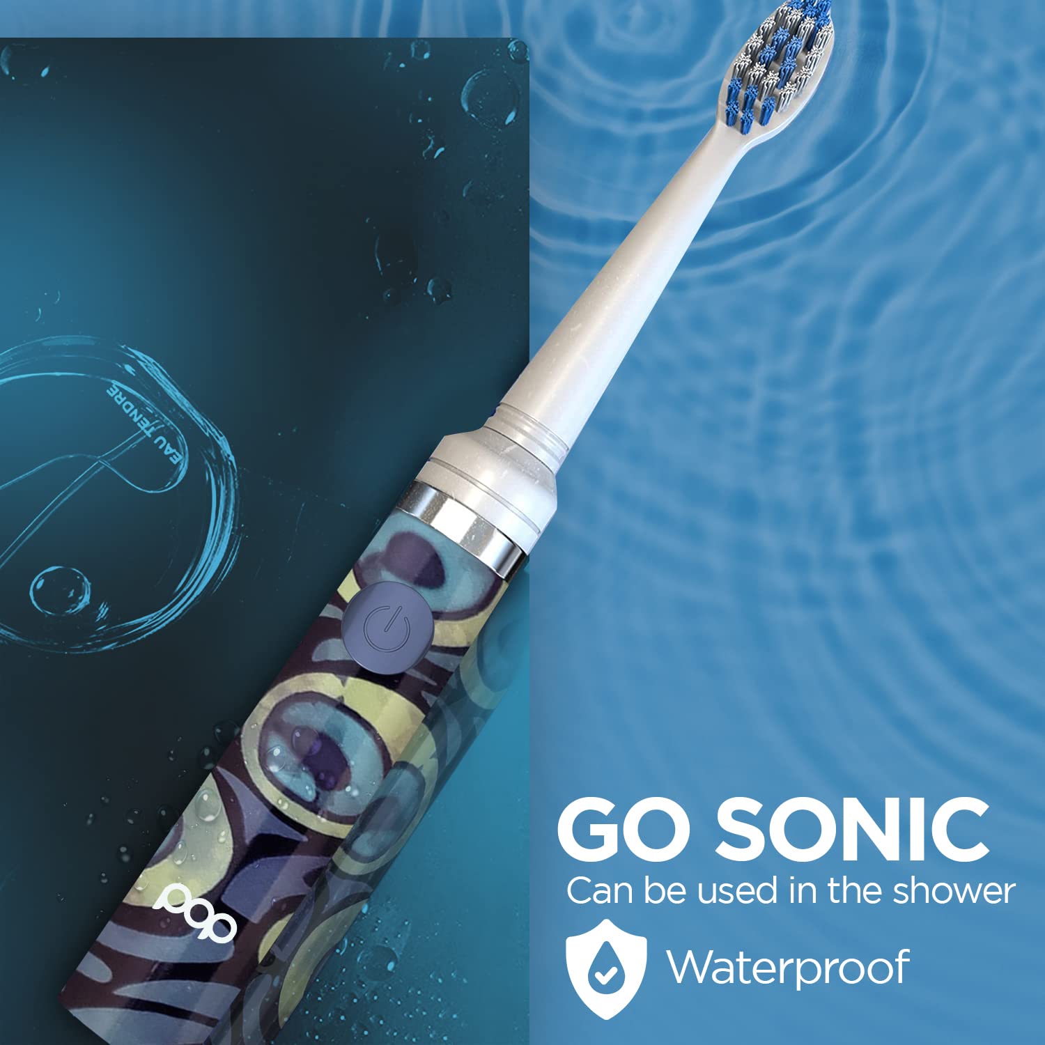 Pop Sonic Electric Toothbrush for Kids & Travel - 2 Speed Settings (15,000-30,000 RPM) with DuPont Nylon Bristles, Battery Powered (Peacock Blue) - Perfect for Daily Oral Care, School Trips & Family Vacations