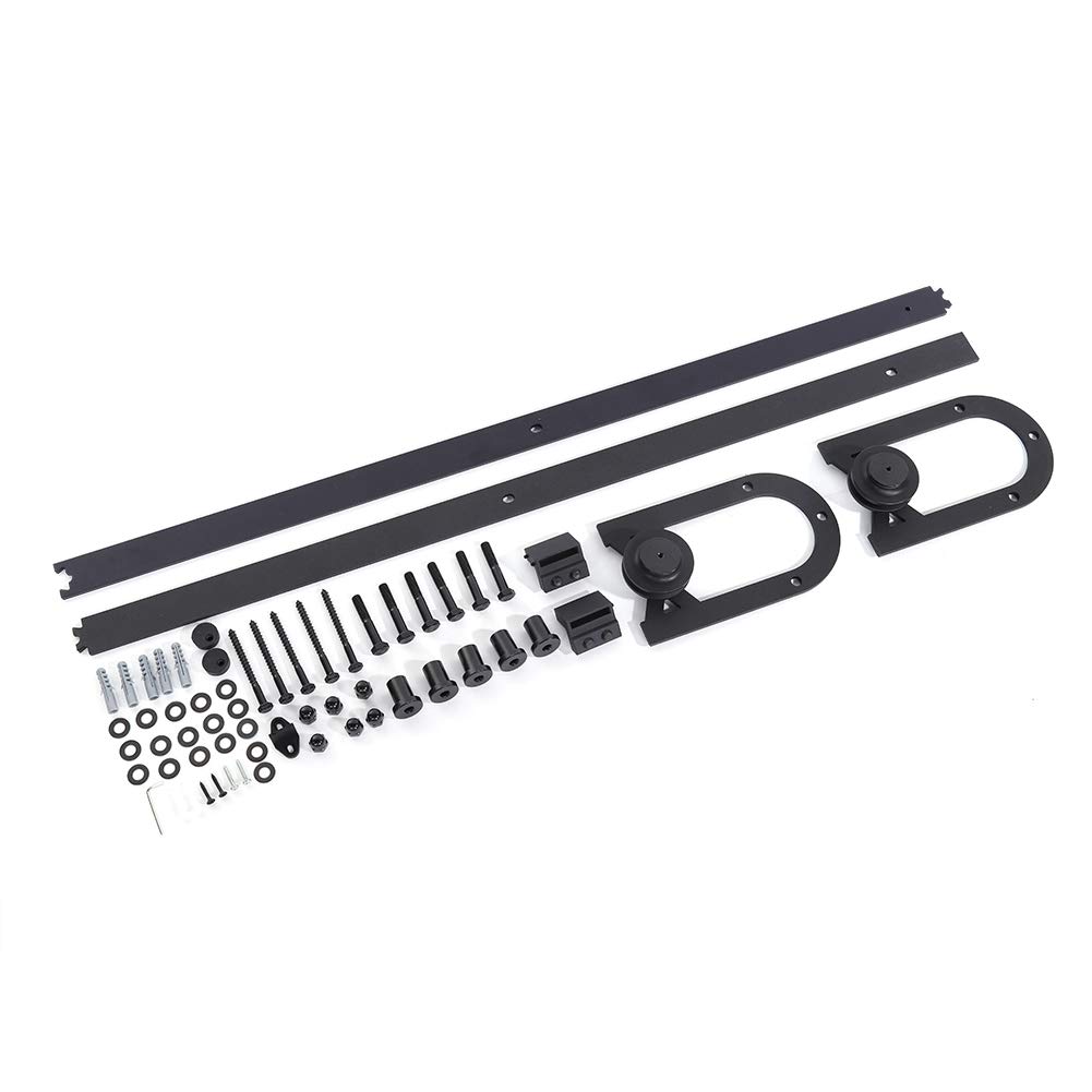 Heavy Duty Sliding Door Track Hardware Kit - 1.83m Single/Double Door Roller System for Industrial Warehouses, Bathrooms & Wardrobes | Smooth Gliding Wheels for Commercial & Home Use