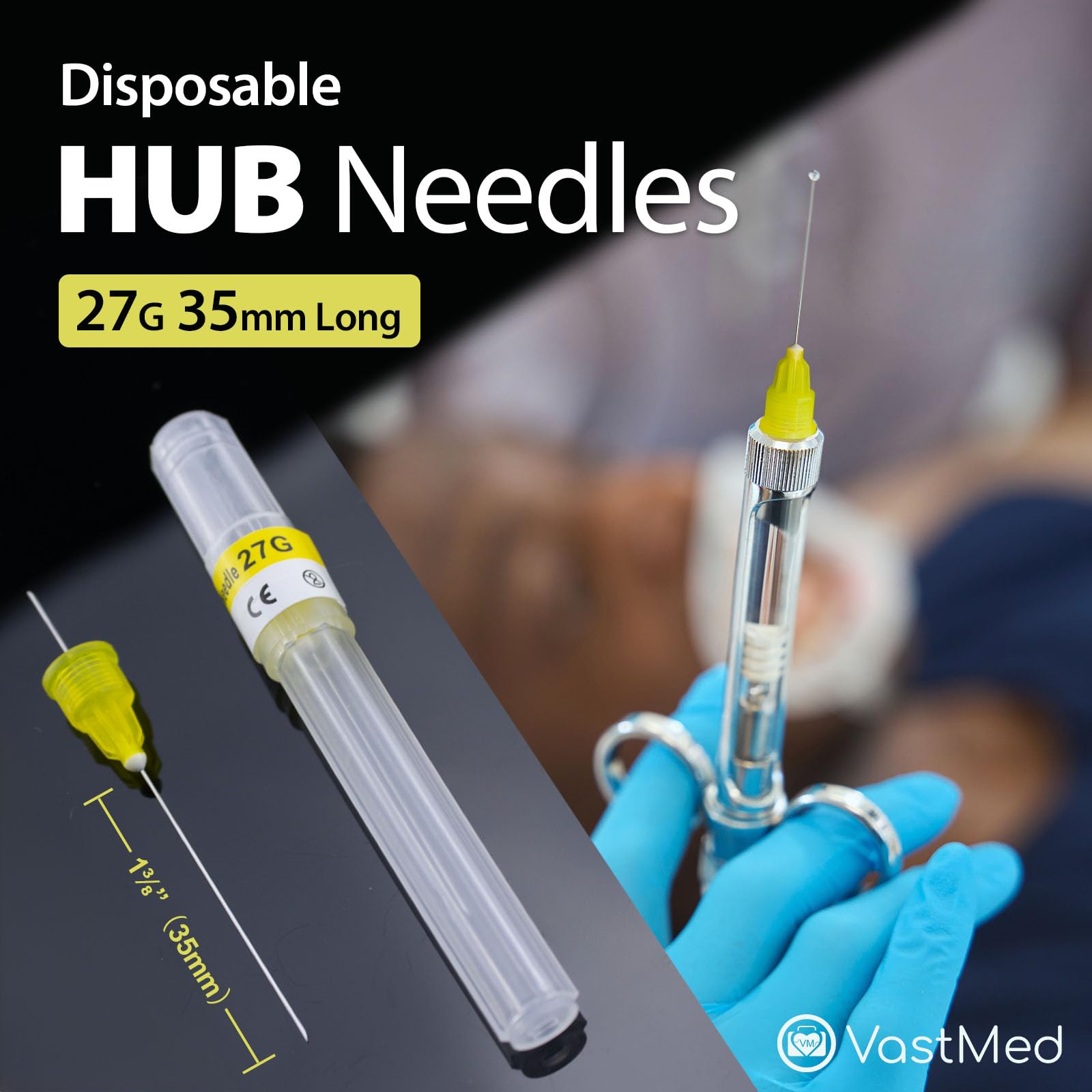 100PCs Dental Grade Plastic Hub Needles 27G Long - Disposable Self-Threading Blunt Tip Needles for Dental Procedures, Anesthesia & Medical Use | JEVOLVE Professional Dental Supplies