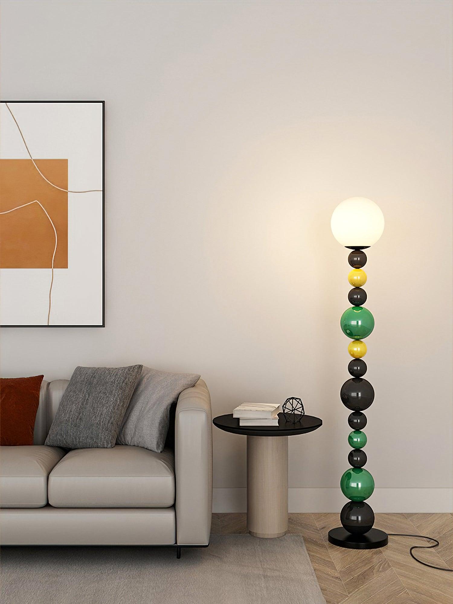 Vibrant Round Ball LED Floor Lamp - Modern Home Decor Lighting for Living Room, Bedroom & Office - Perfect for Ambient & Accent Lighting