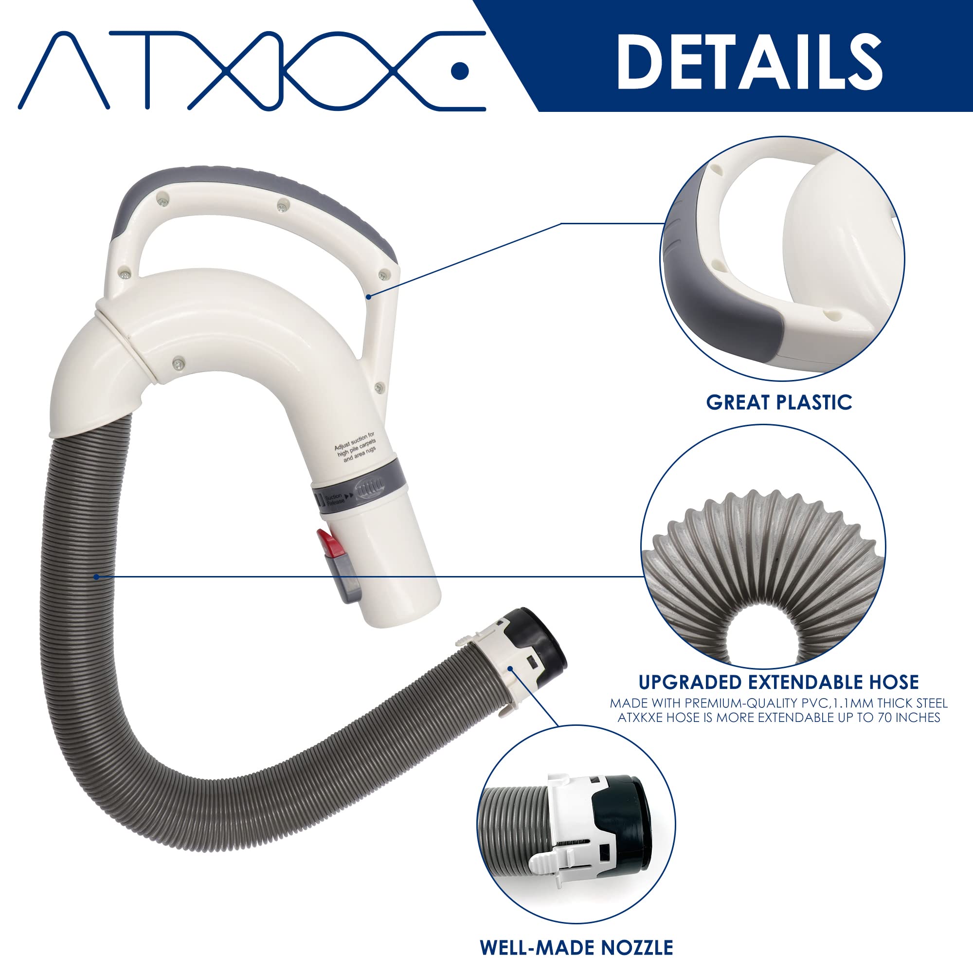 Upgraded Shark Vacuum Hose Handle Replacement - Compatible with NV356E, NV355, NV356, NV357, NV358, NV370 Models - Durable Rotator Lift-Away Accessory (1 Pack) - Perfect for Home Cleaning & Pet Hair Removal