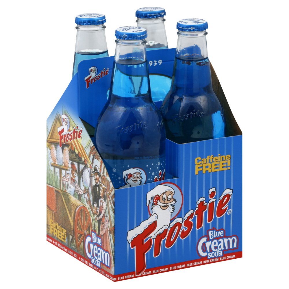 Frostie Blue Cream Soda - 4 Pack (12 oz Bottles) | Classic Vintage Flavor for Parties, BBQs & Nostalgic Treats
