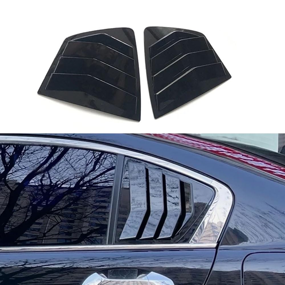 BOYOUS 2PCS ABS Plastic Side Air Vent Scoop Covers for 2008-2012 Honda Accord 8th Gen - Sport Style Exterior Accessories - Bright Black Rear Window Louvers - Enhance Style & Aerodynamics for Car Enthusiasts