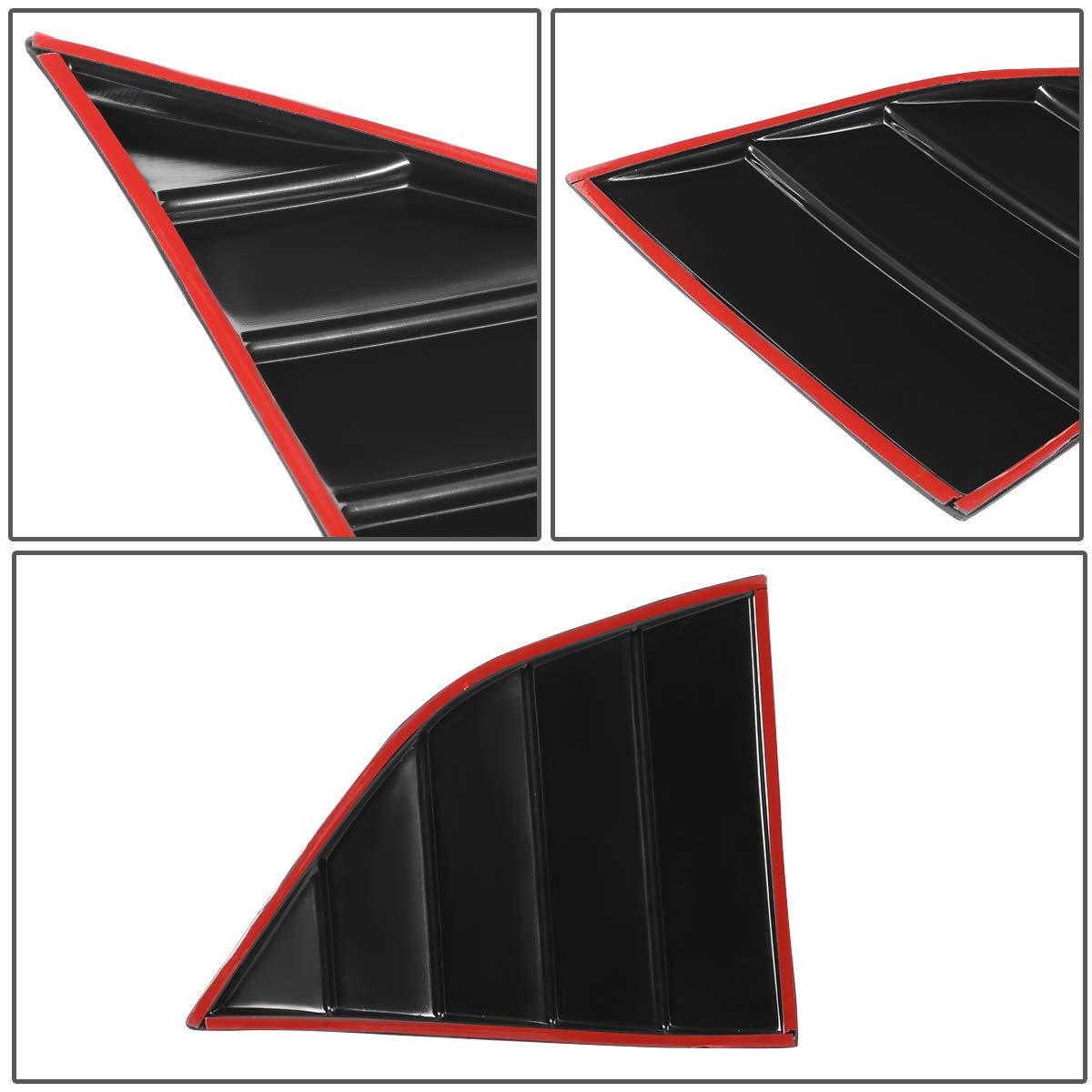 Auto Dynasty 3Pcs Tape-On Rear & Quarter Side Window Louver Sun Shade for 2008-2019 Dodge Challenger | UV Protection & Style Upgrade | Perfect for Summer Driving & Car Shows