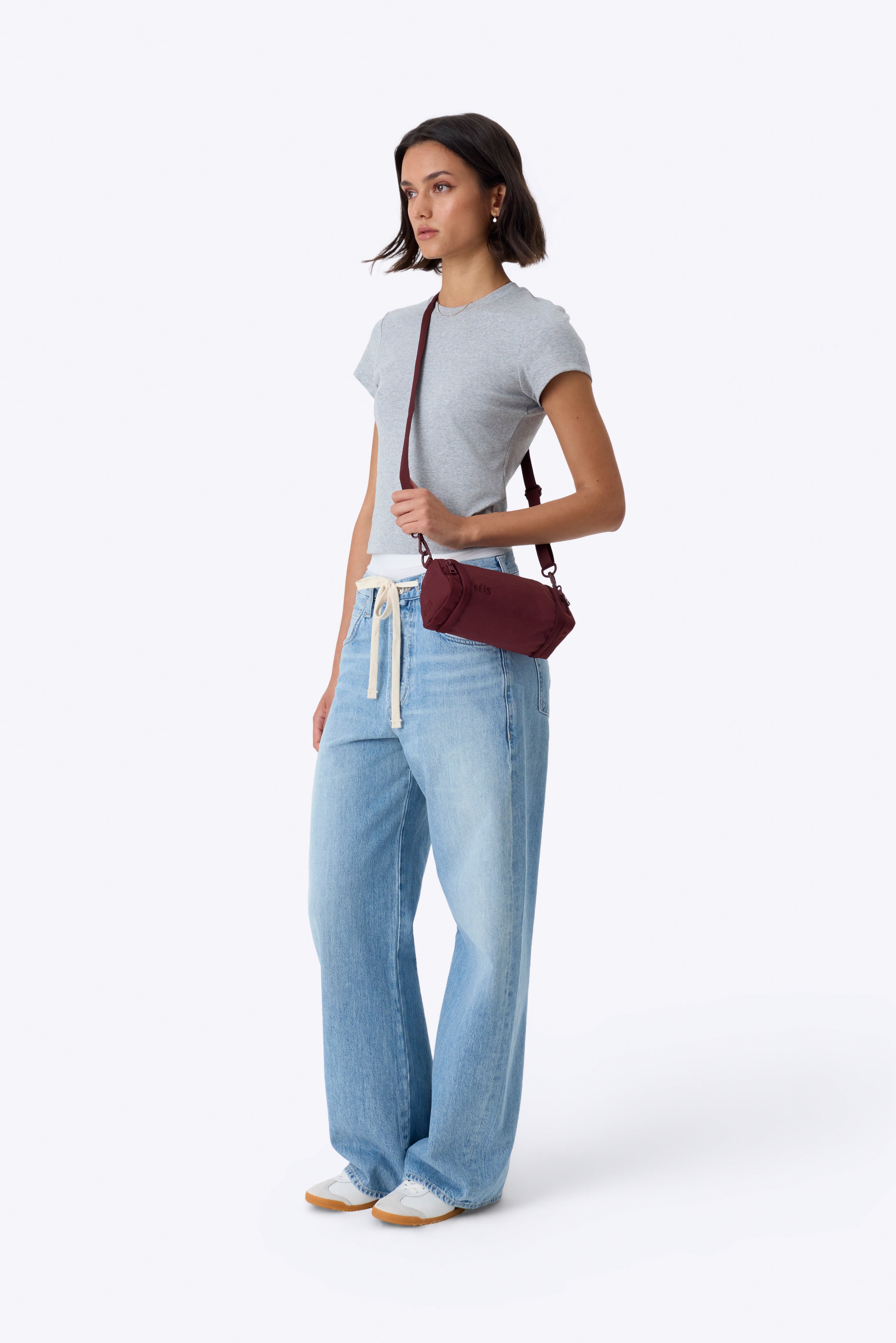 Stylish Expandable Burgundy Crossbody Bag - Adjustable Shoulder Purse for Women - Perfect for Travel, Shopping & Everyday Use