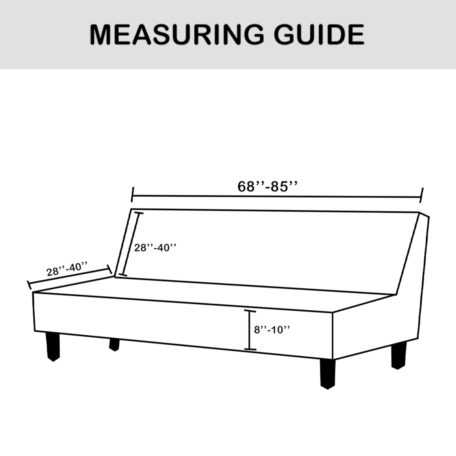 Waterproof Stretch Futon Cover Armless Sofa Slipcover - Elastic Bottom, Machine Washable Couch Protector for Kids & Pets (Cream White) - Perfect for Playrooms, Dorms & Small Apartments