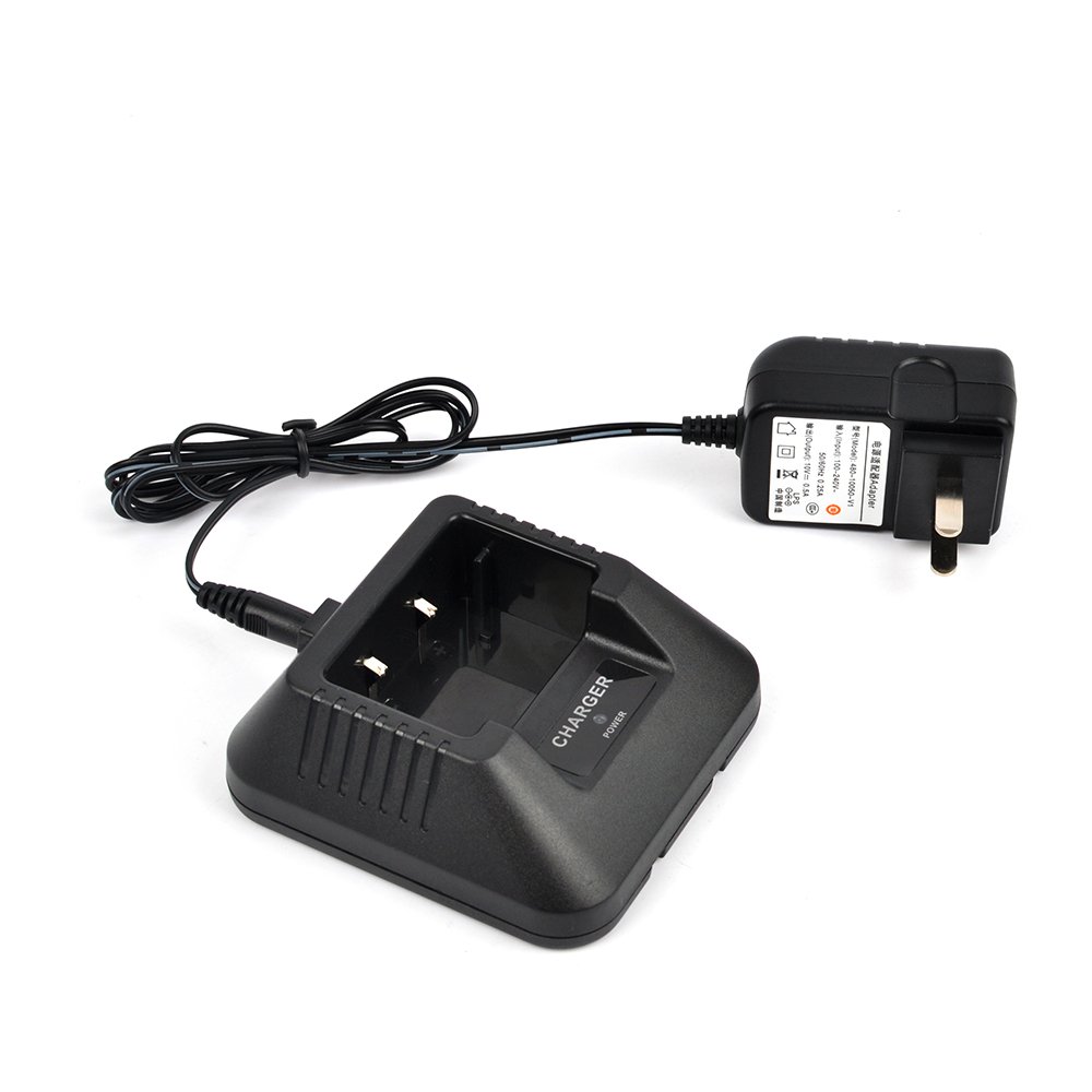 Baofeng UV-5R Series Desk Charger with DC & USB Port - Compatible with UV-5RA/UV-5RB/UV-5RC/UV-5RD/UV-5RE/UV-5RE Plus Ham Radios - Perfect for Emergency Communication, Outdoor Adventures & Security Teams