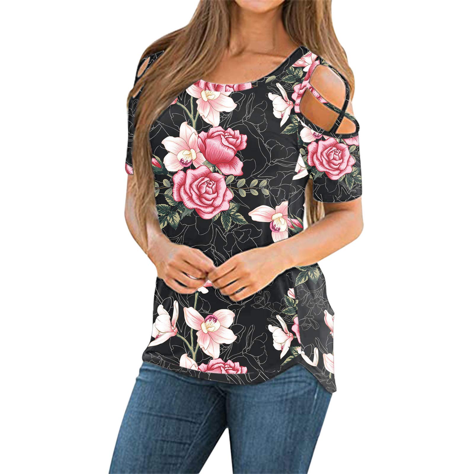 Women's Casual Leopard Print V-Neck Short Sleeve Blouse - Sexy Tops for Summer, Party & Date Night Outfits | Breathable & Comfortable Daily Wear