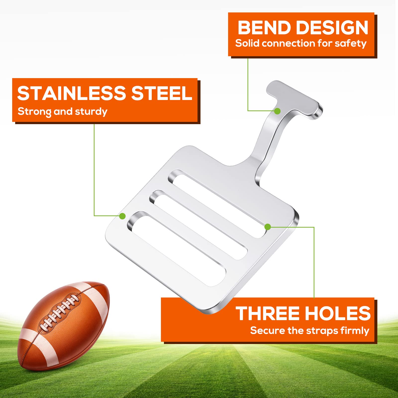 Dunzy Shoulder Pad T Hook for Football - Silver | Durable Football Shoulder Pad Accessory for Enhanced Protection & Comfort | Perfect for Training, Games & Sports Safety Gear