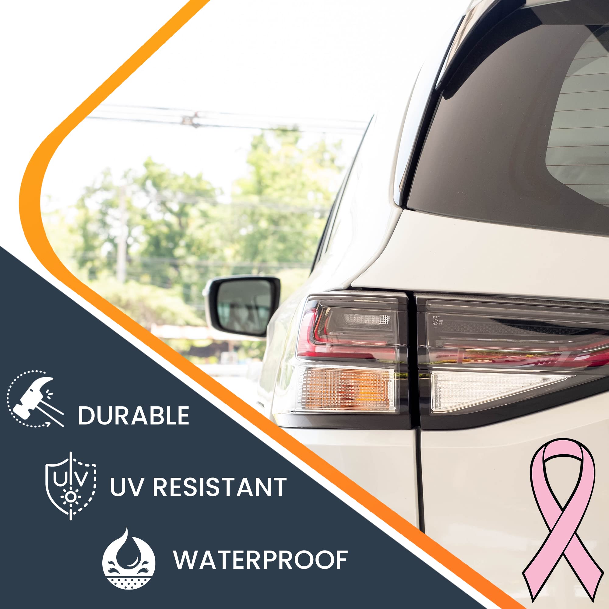 Pink Ribbon Car Magnet - 3.5x7 Inch Heavy Duty Automotive Decal for Breast Cancer Awareness | Supports Cancer Research | Waterproof Magnetic Sticker for Cars, Trucks, SUVs & Metal Surfaces | Made in USA | Perfect Gift for Survivors, Fundraisers & Awareness Events