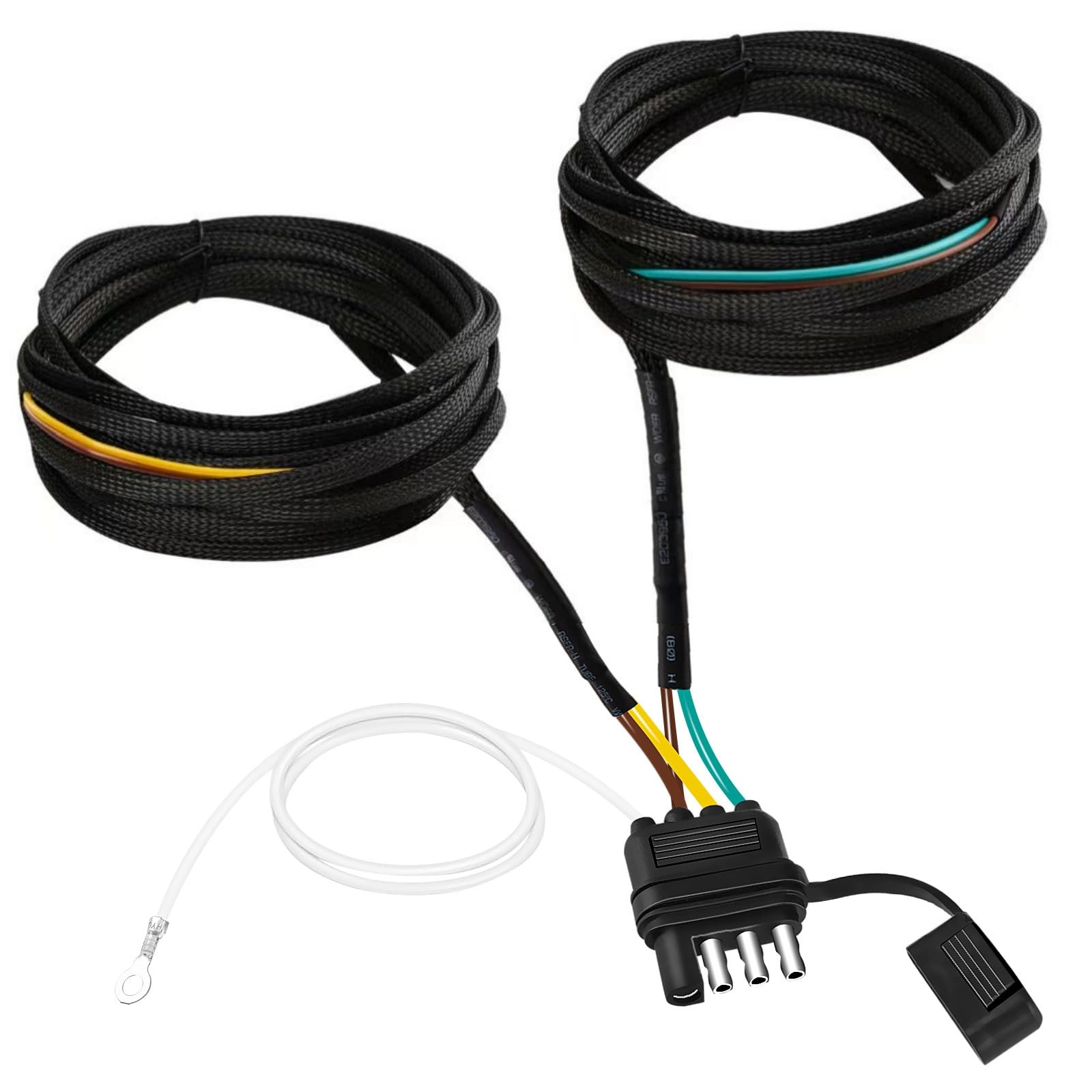 4 Pin 5 Wire Trailer Wiring Harness Kit - 23Ft Heavy Duty Boat Trailer Wiring with Brake Lights, Tail Lights & Turn Signals | Waterproof & Durable for Marine & RV Trailers