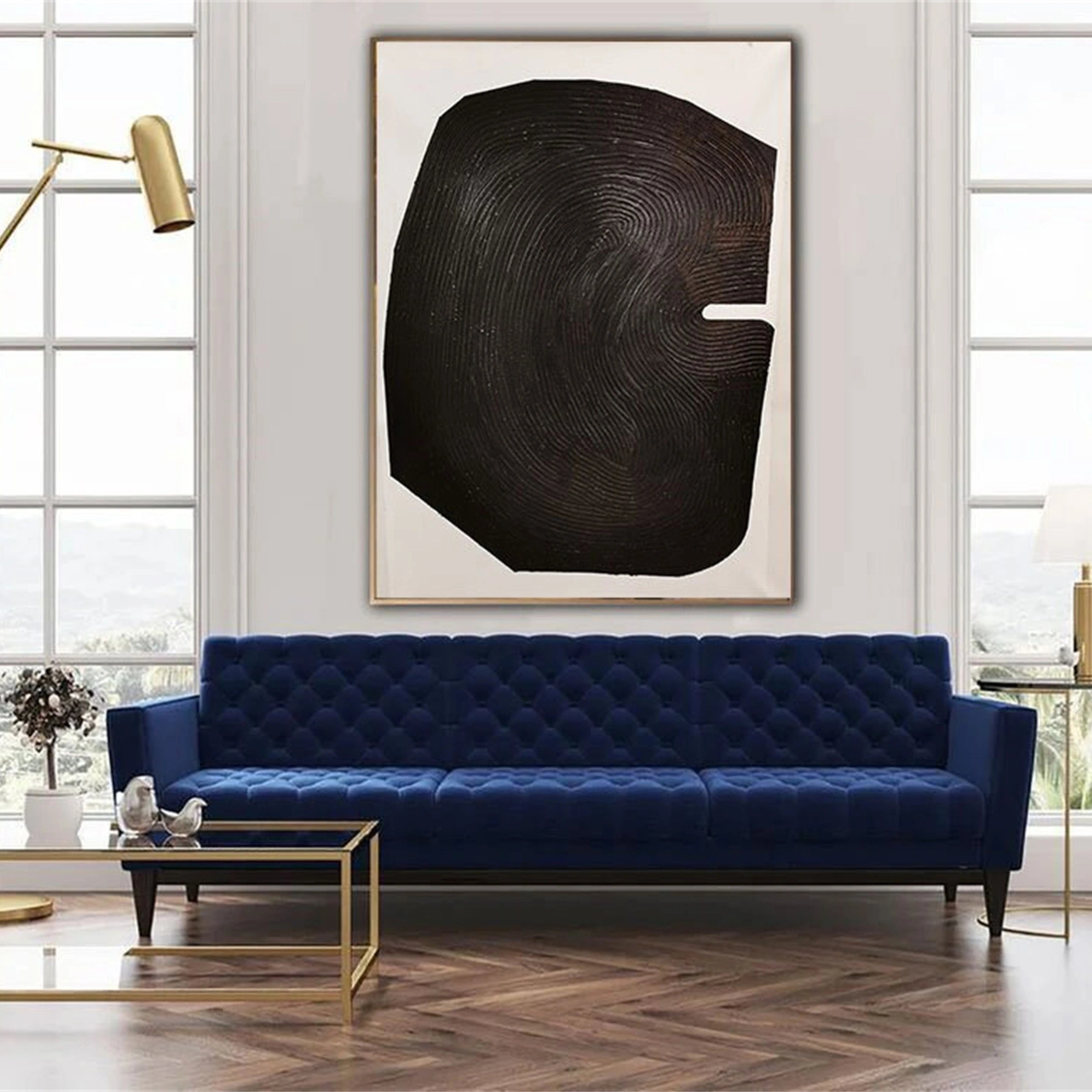 Black and White Abstract Textured Canvas Wall Art Painting - Modern Home Decor for Living Room, Bedroom & Office | MZ076