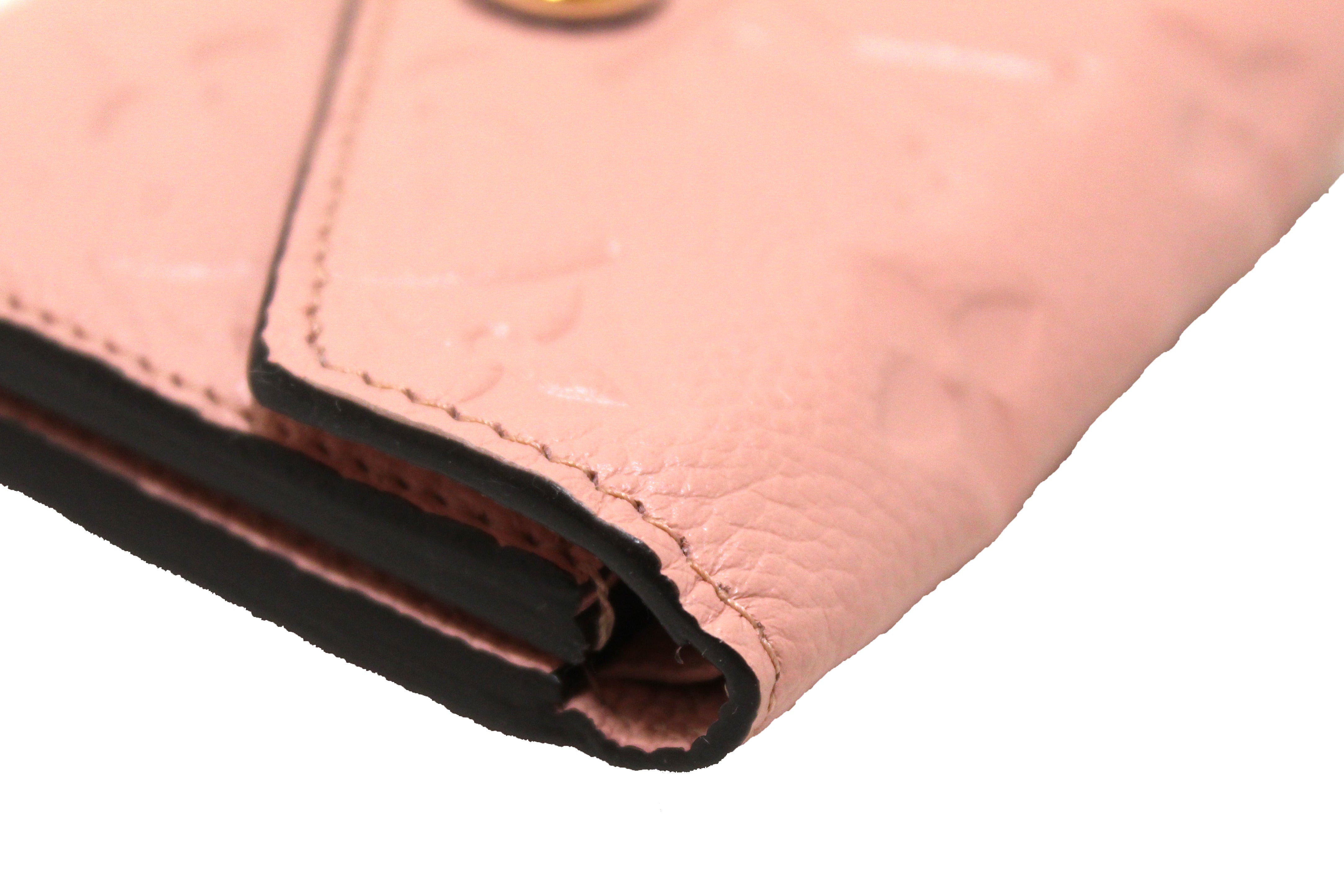 Authentic Louis Vuitton Pink Monogram Empreinte Leather Zoe Wallet for Women | Luxury Compact Wallet with Card Slots & Zip Pocket | Perfect for Everyday Use, Travel & Gift Giving