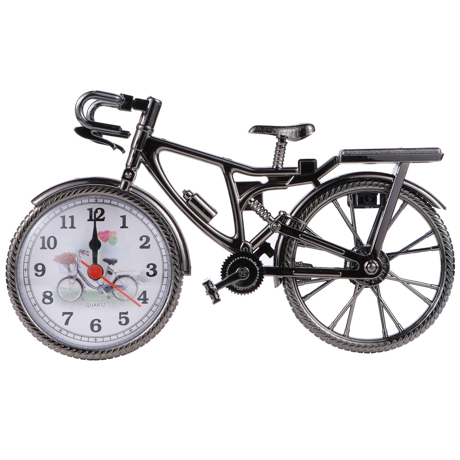 BESPORTBLE Vintage Bicycle Model Alarm Clock - Creative Bike Desk Decor for Home, Office & Gifts | Silent Non-Ticking, Perfect for Bedroom, Study & Shelf Display