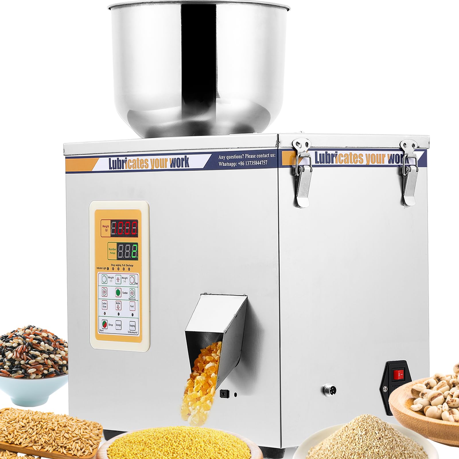 Automatic Powder Filling Machine 100g - Precision Particle Weighing Filler for Tea, Seeds, Grains & Glitters - Foot Pedal Control 110V - Perfect for Small Business Packaging & Home Use