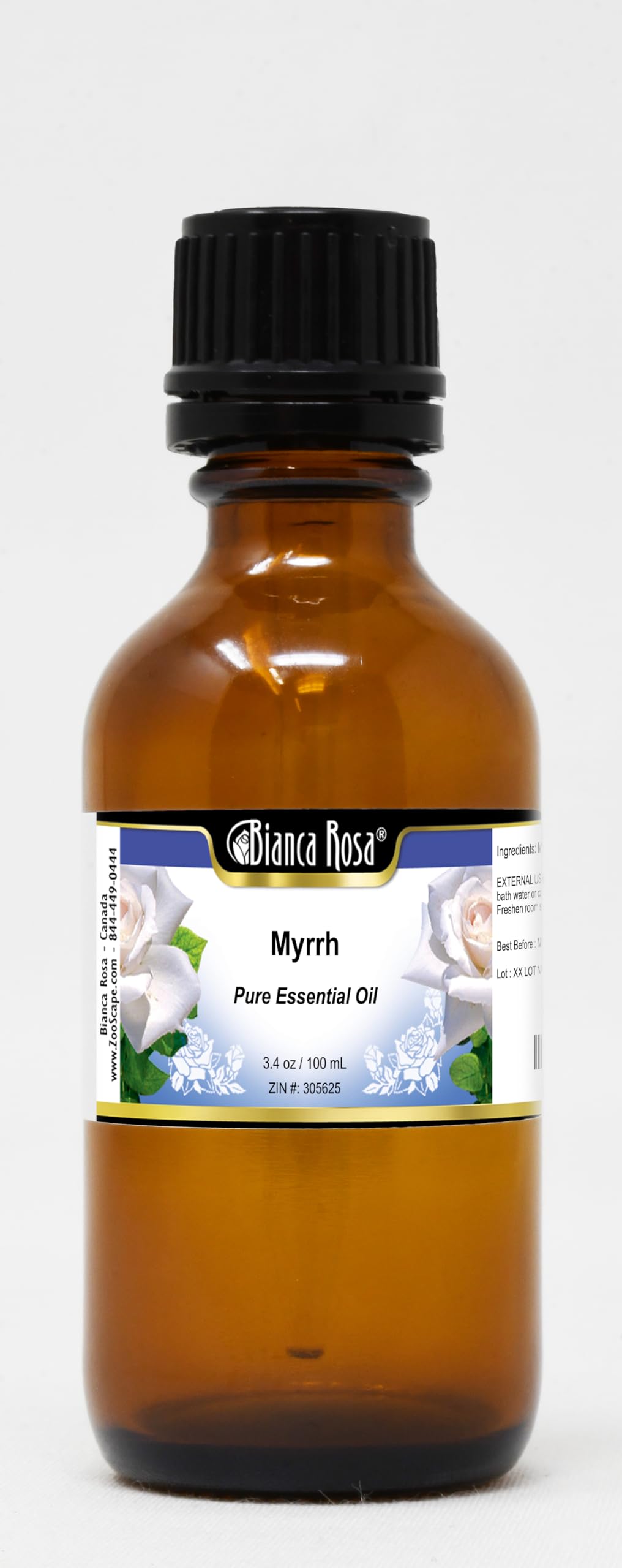 Pure Myrrh Essential Oil 3.4 oz (100ml) - 100% Natural Therapeutic Grade for Aromatherapy, Skin Care & Spiritual Practices - ZIN:305625 - Perfect for Diffusers, Massage & DIY Beauty Products
