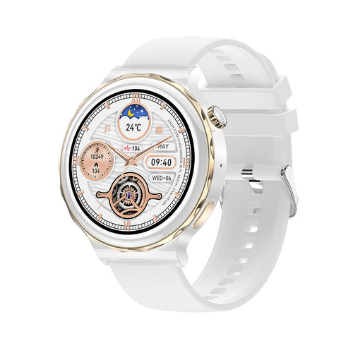 Waterproof Smart Watch for Women & Men - Round Fitness Tracker with Heart Rate Monitor, Step Counter & Sleep Tracking - Perfect for Running, Swimming & Daily Activity Tracking
