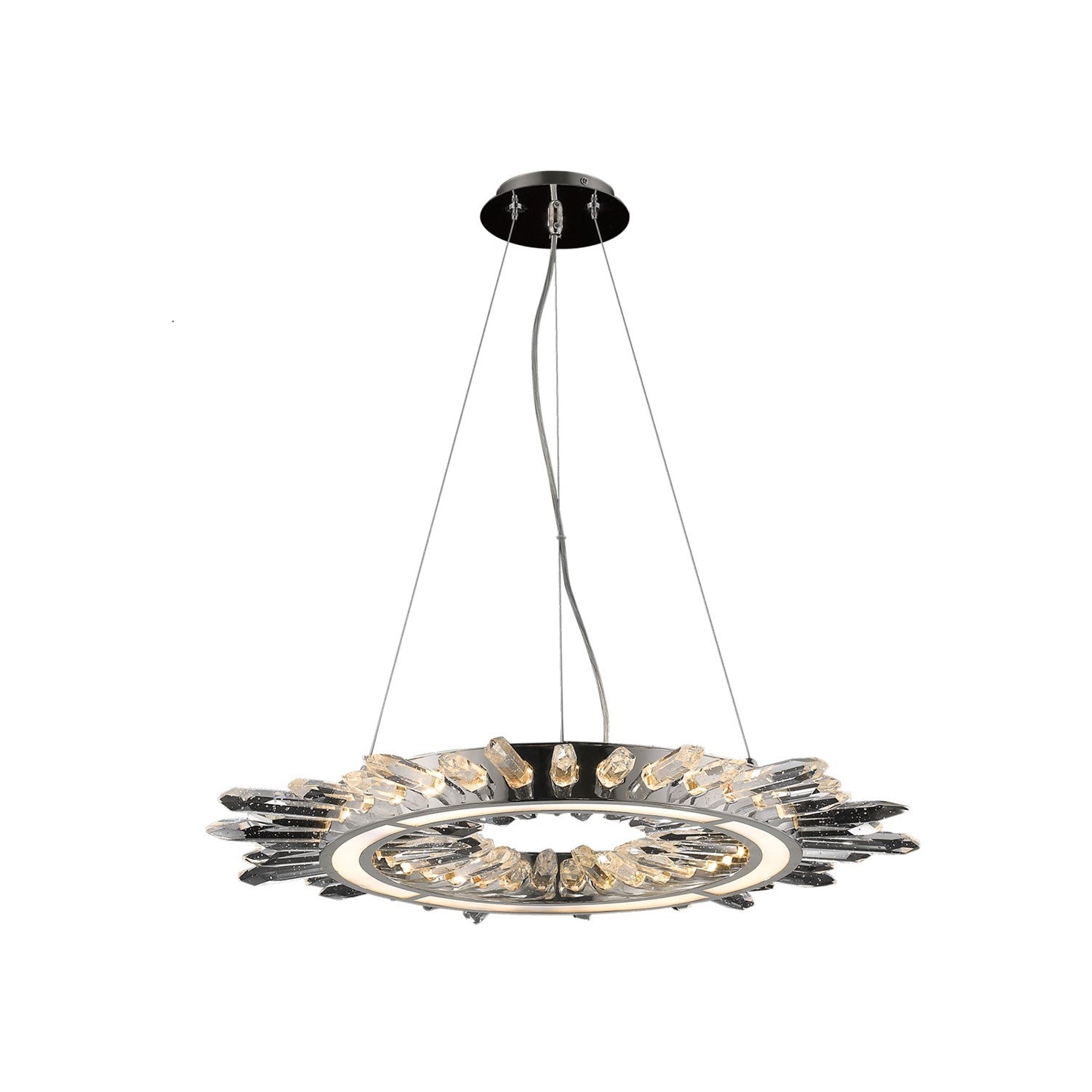 Kohaku LED Chandelier - Modern Crystal Ceiling Light Fixture for Dining Room, Living Room & Bedroom | Energy Efficient Dimmable Lighting for Home Decor